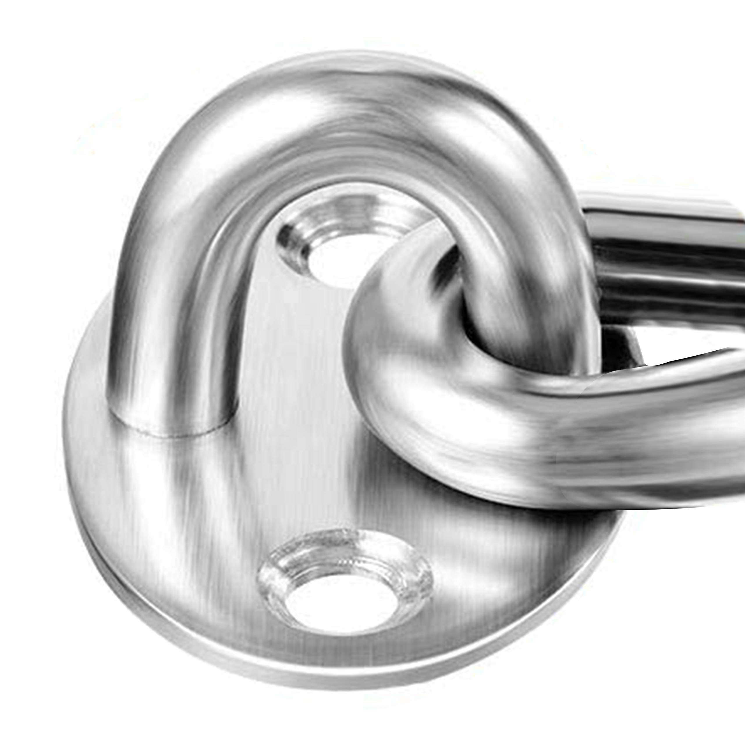 Barn Door Lock 2 Pack 4'' Barn Door Latch Stainless Steel Window Hook Privacy Hook and Eye Latch for Gate, Wooden Doors, Sliding Doors, Garages and Bathrooms (White) 3