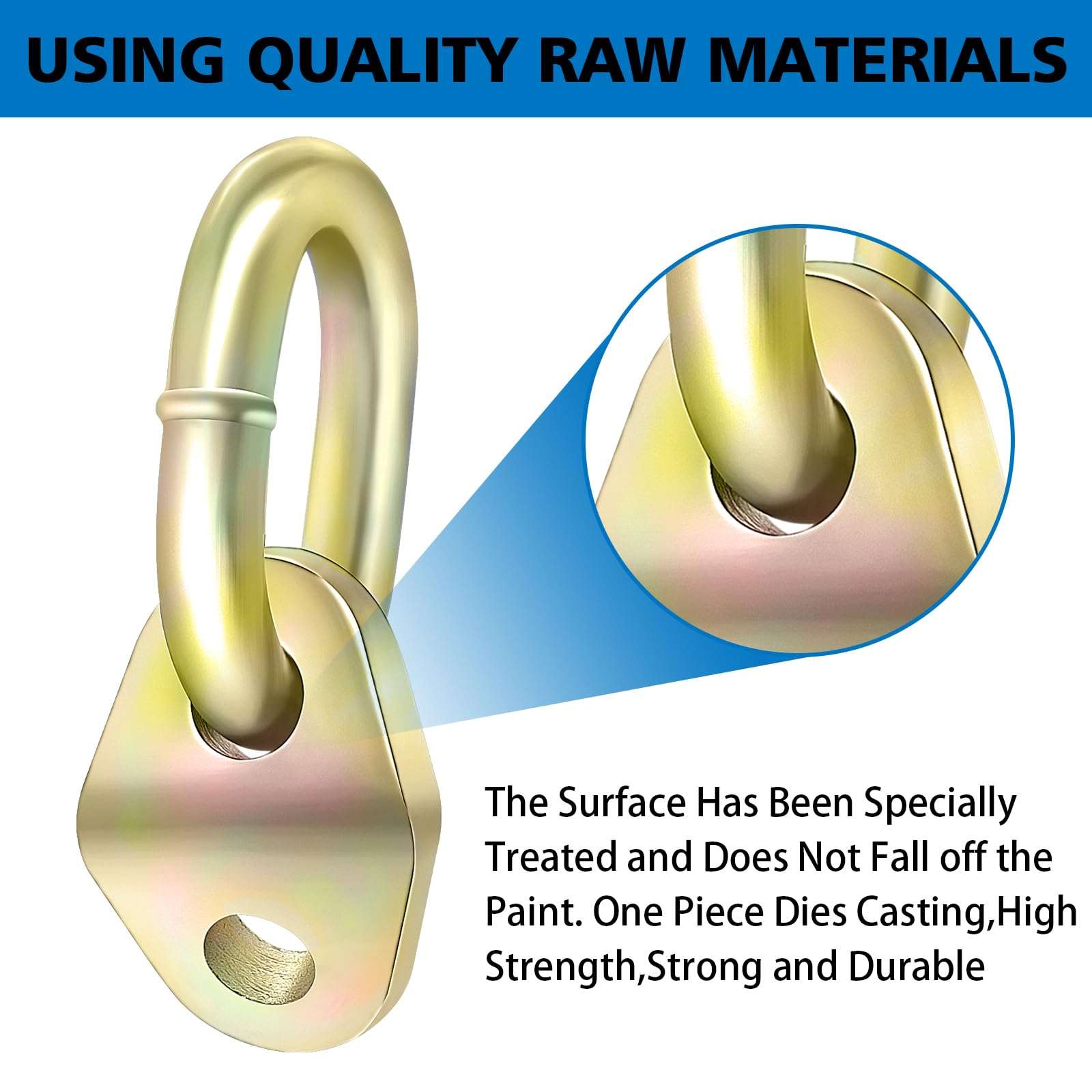 7100 Engine Lift Bracket 5500 lb Capacity Engine Lifting Brackets, Engine Support bar for Using with Engine Hoist Leveler and Lifting Sling Rigging Engine Stand (Gold, Pack 4) 3