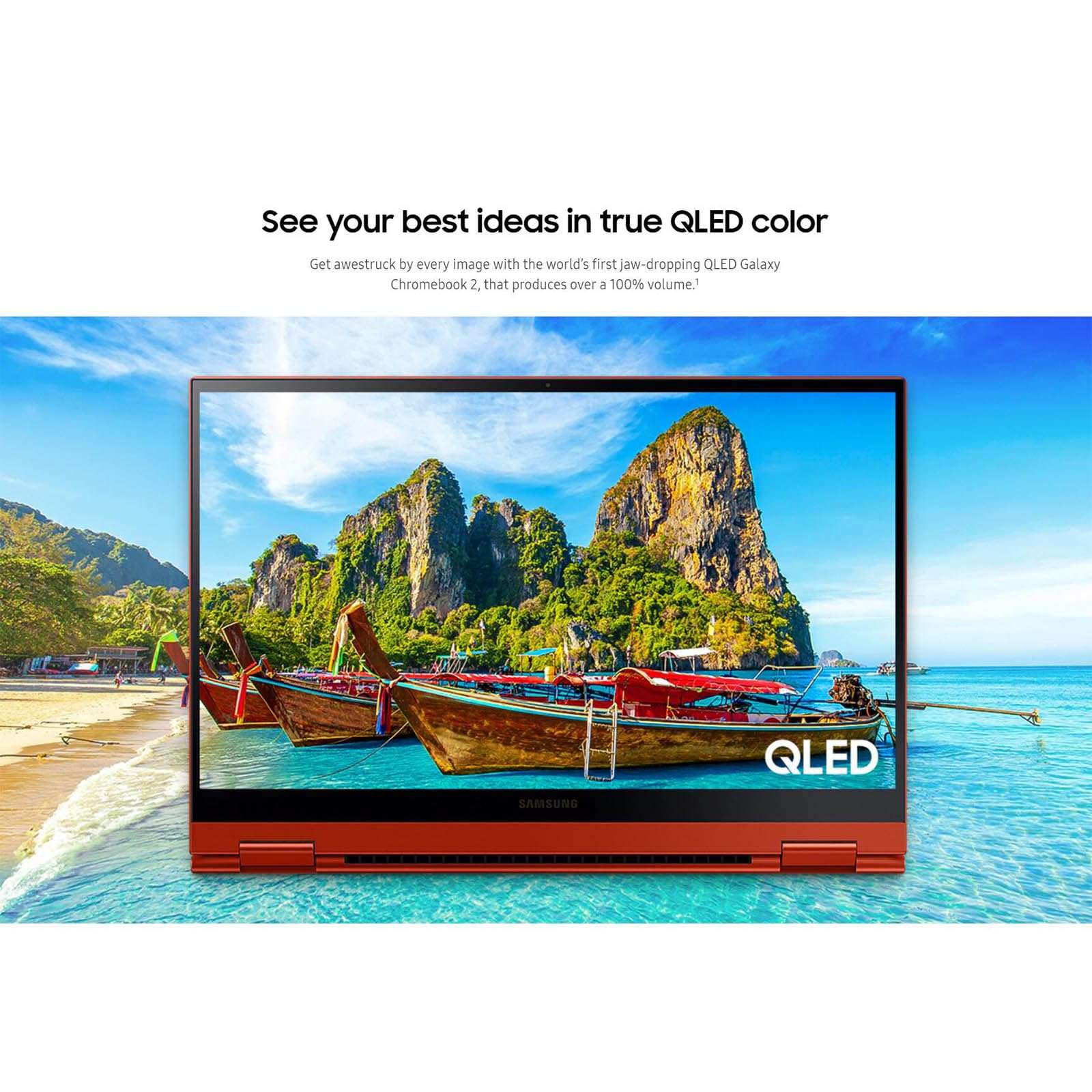 SAMSUNG Galaxy Chromebook Google Laptop Touchscreen Stylus Pen - 13.3 FHD QLED Display - i3-10110U - Backlit Keyboard - Wi-Fi 6 - USB C - Fingerprint (8GB RAM| 128GB Storage) 6