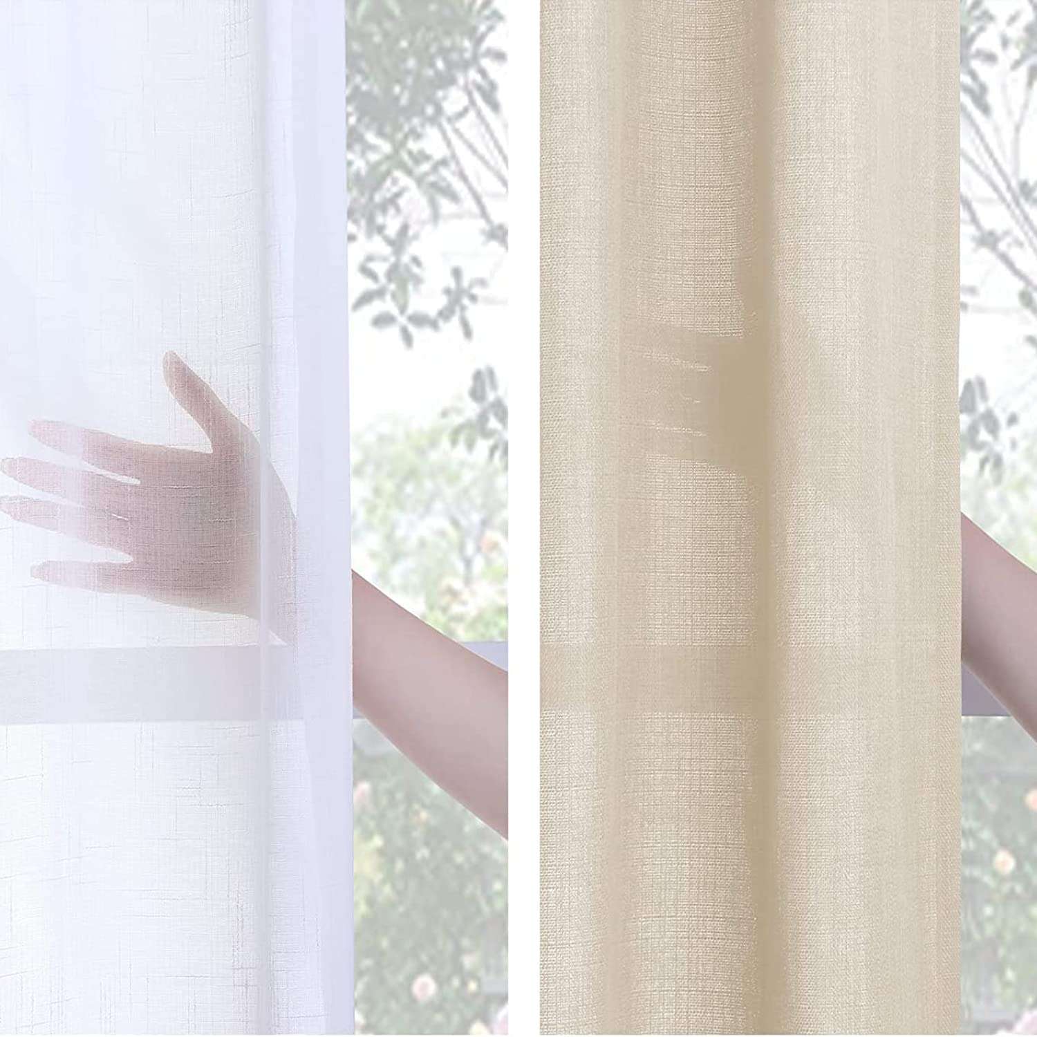 Atariya Decor Premium Jute Curtains, Room Darkening, Hypoallergenic Curtains for Living Room, Bedroom (Stone, 9 Feet (1 Piece)) 4