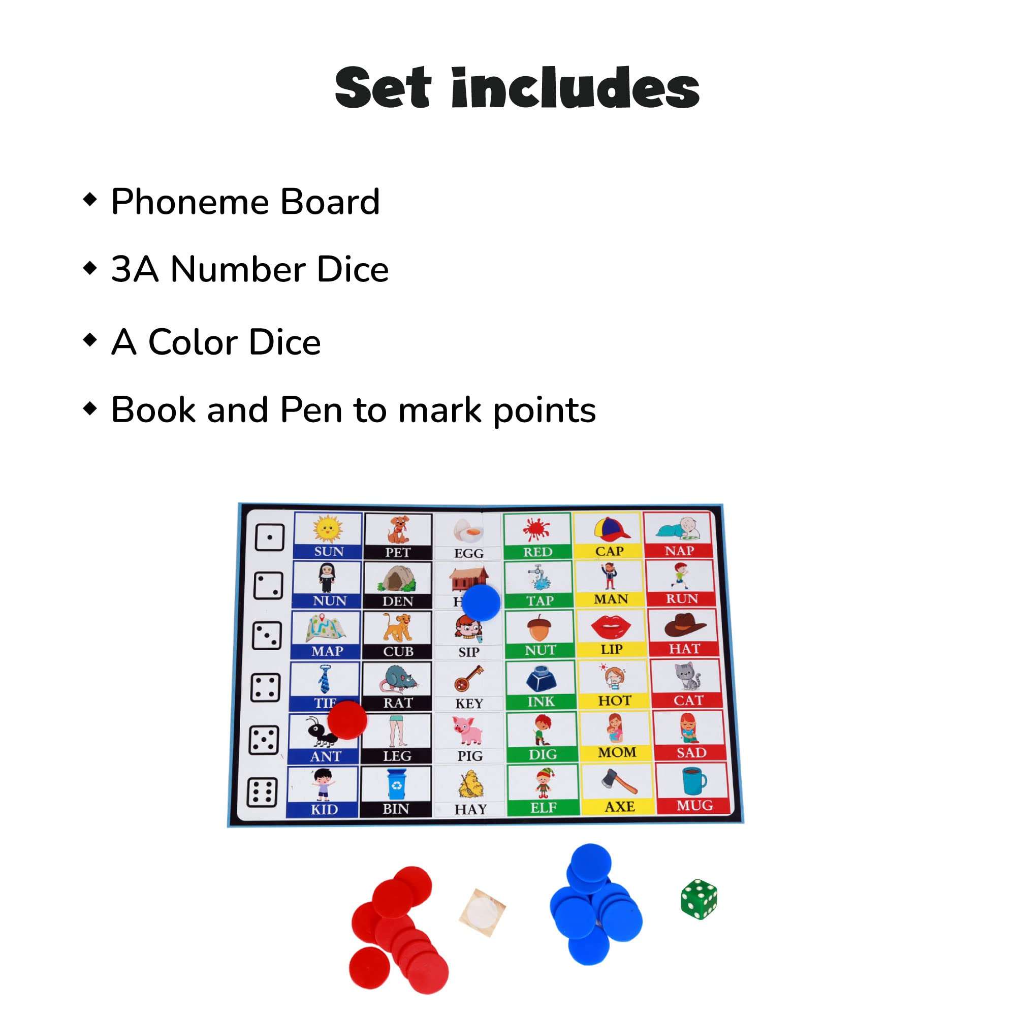 Wonderhood Wooden Phonemes Board Game for 3+ Year Old Boy/Girl/Toddler/Child/Kids- Fun English Learning, Letters, Sound, Word Combination Educational Toy (3-6 Years Children) Pack of 5 5