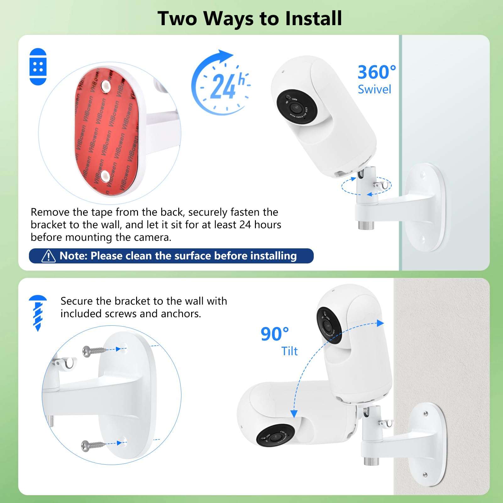 Adhesive Baby Monitor Wall Mount Compatible with VTech Advanced HQ Max, Ajustable Baby Monitor Stand Without Drilling and Wall Damage 5