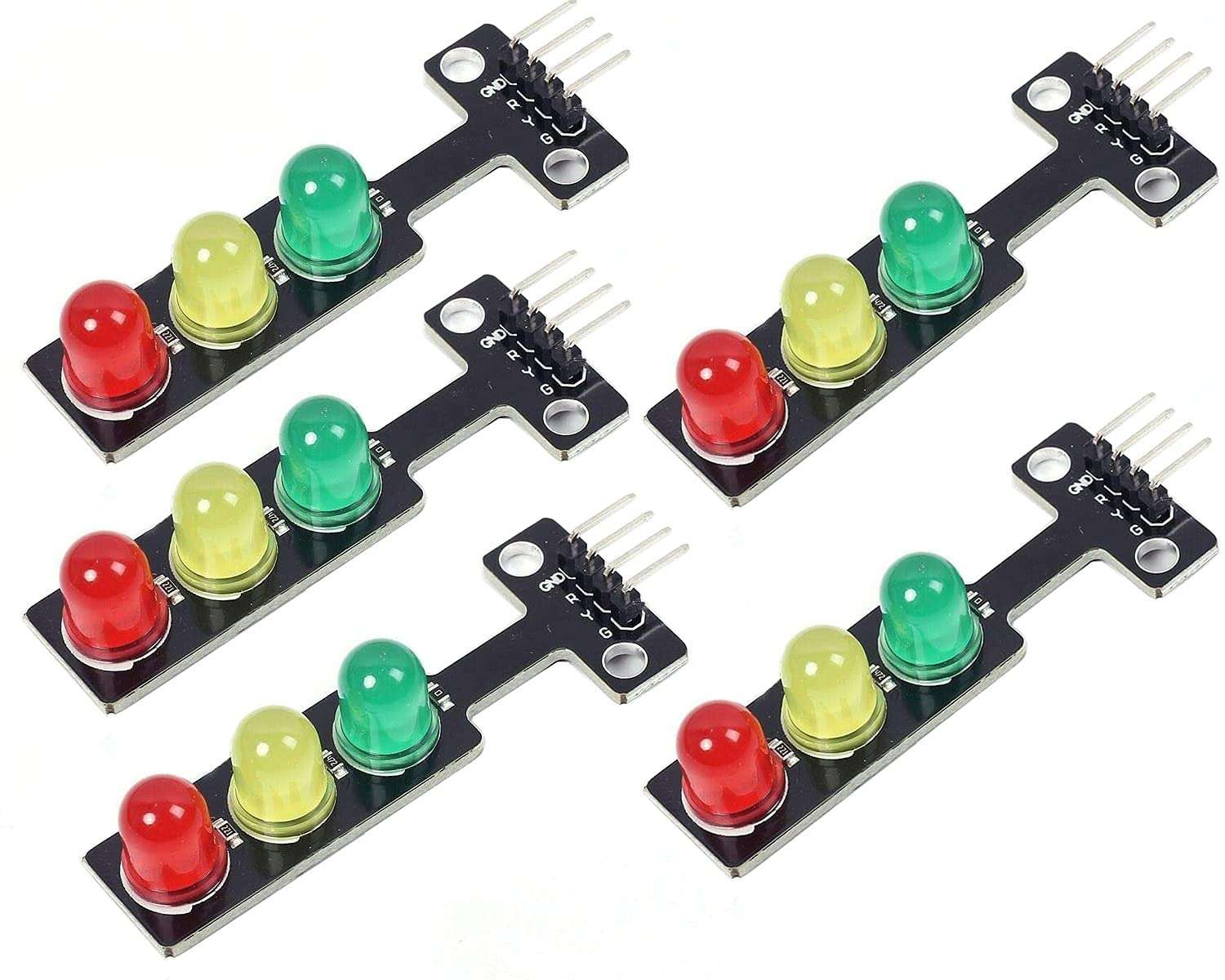 Adeept 5PCS Mini Traffic Light LED DC 5V 5mm Display Module for Arduino Creative DIY Project Kit, Raspberry Pi, Traffic Light for Traffic System Model