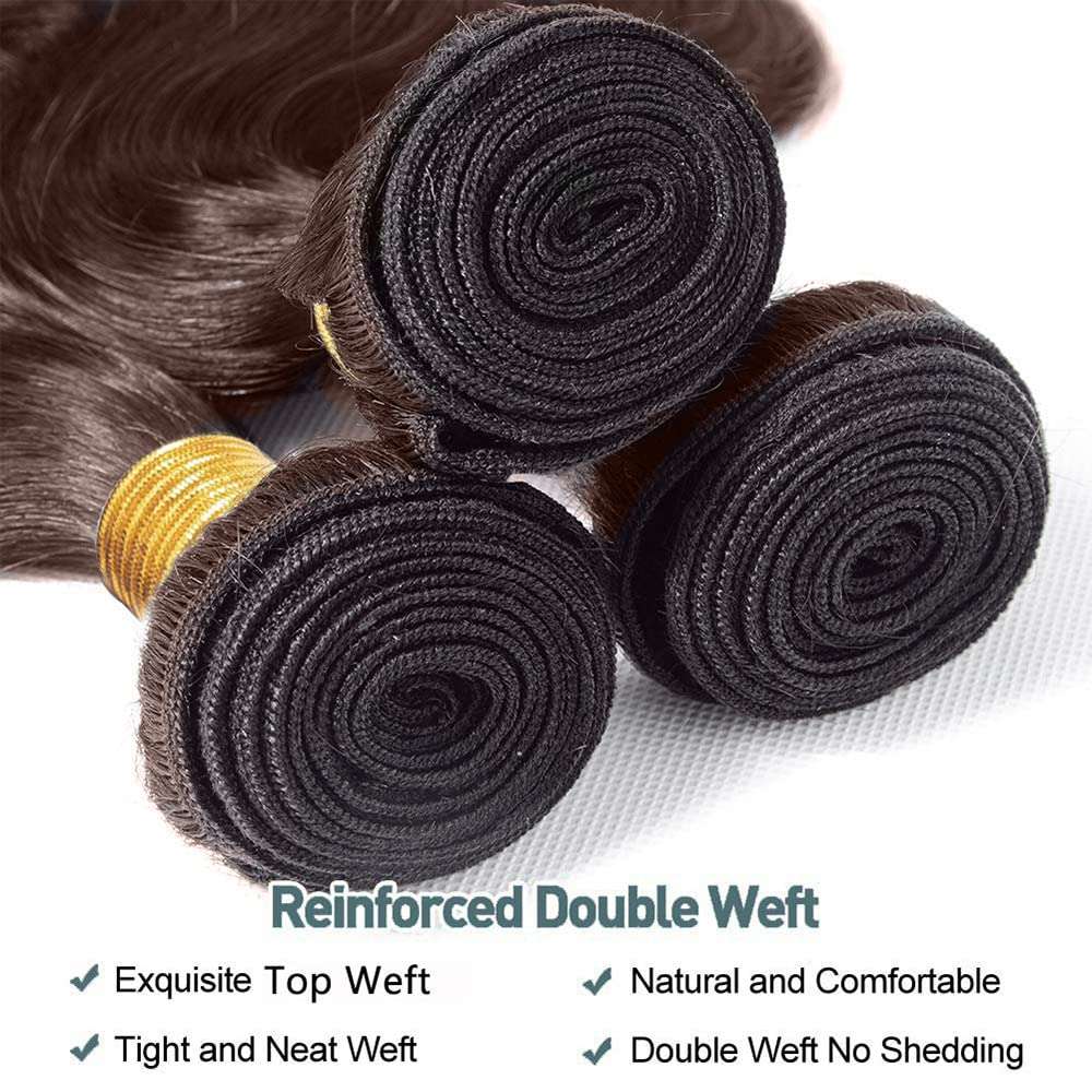 #4 Brown Human Hair Bundles Chocolate Water Wave Bundles 22 24 26 Inch Unprocessed Brazilian Virgin Hair 3 Bundle 50 Gram Per Bundle Deals Quick Weave Hair Extensions 5