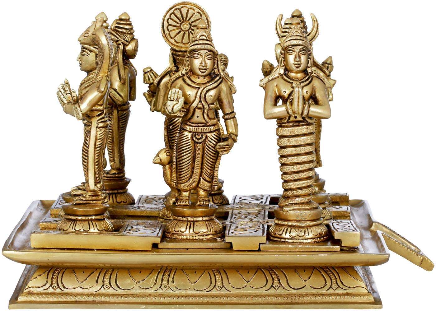 Dattatreya Navagraha 9 Planets Statue of Hindu Vedic Astrology Navgrah Murti Statue Brass Idol Height 7 Inch 2