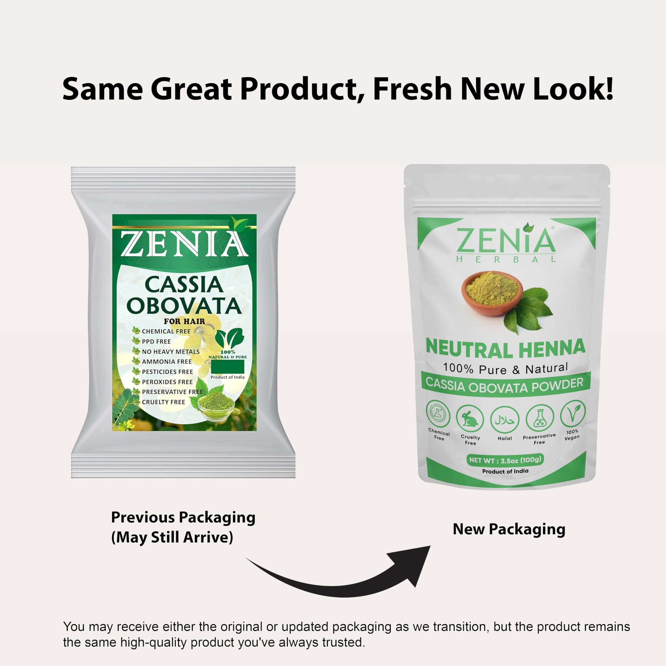 Zenia 100% Pure Neutral Henna Powder (Cassia Obovata) | 1.1lbs (500g) | Colorless Henna for Hair | Natural Hair Conditioner | for Silky, Soft & Shiny Hair 3