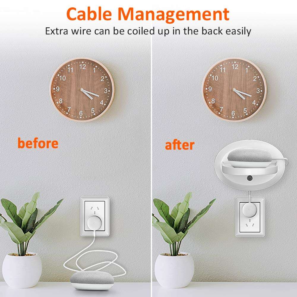 MATONE Small Wall Shelf, Wall Mount Shelves for Google WiFi, Smart Home Speakers & Cellphones, Clever Charging Shelf with Cord Arrangement, Small Space Solutions for Anything Up to 15lbs 3
