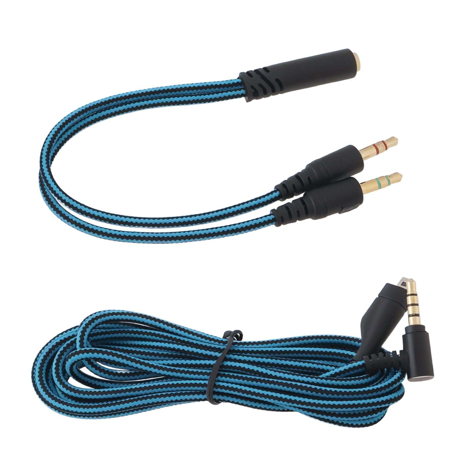 Be In Your Mind 1 Set of 2 PCs Replacement Audio Braided Cable 2M with Y Adapter Compatible with SteelSeries Arctis 3, 5, 7, Pro, Prime Gaming Headsets 1