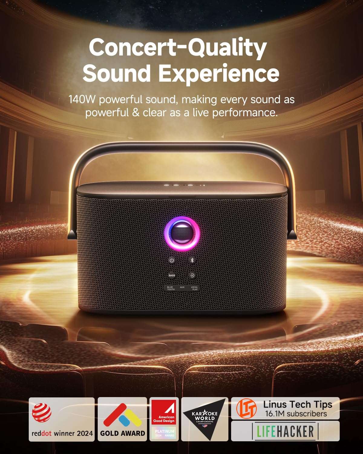 Karaoke Machine for Adults, with Lyrics Display and Screen, Support HDMI to TV, WiFi Connects to Karaoke App and YouTube, 2 Self-Charging Wireless Microphones EQ Autotune,140W Speaker for Home Party 3