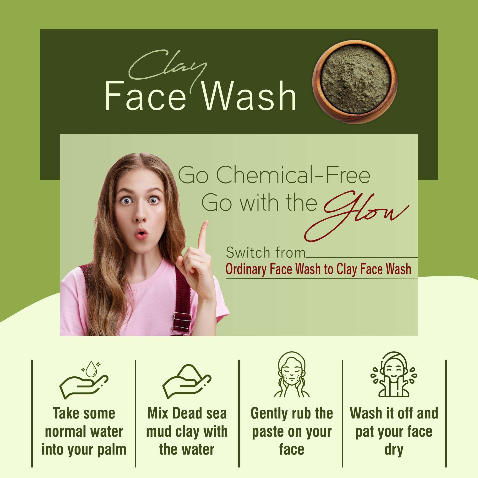 IYUSH Herbal Ayurveda Dead Sea Mud Powder – 800gm | Dead Sea Mud Mask Powder | Mud Pack for Face | Clay for Masks | Clay Powder for Face | De Tan Pack to Open Pores | Clay Mask Powder | 400gm each 5