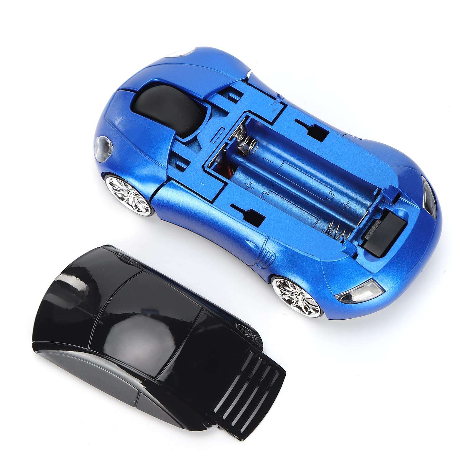 ASHATA 2.4G Wireless Mouse, Cute Car Mouse with USB Reciver, 1600DPI Optical Mice for PC Computer Laptop Tablet, with LED Light (Blue) 6