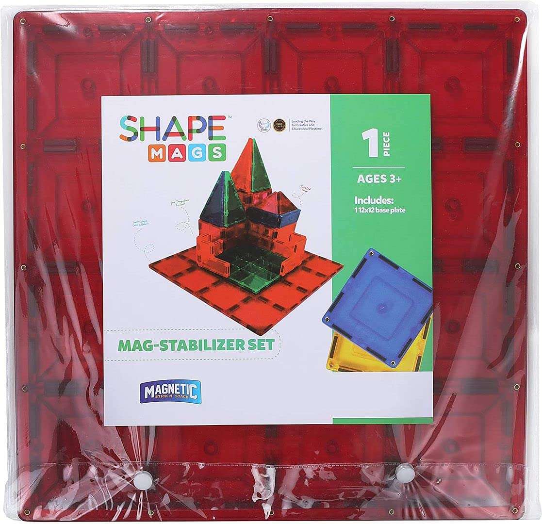 Shapemags Magnet Building Tiles Magnetic Blocks - Baseplate Stabilizer Building Tile Kit, Award Winning STEM Educational 3D Construction Blocks Set 5