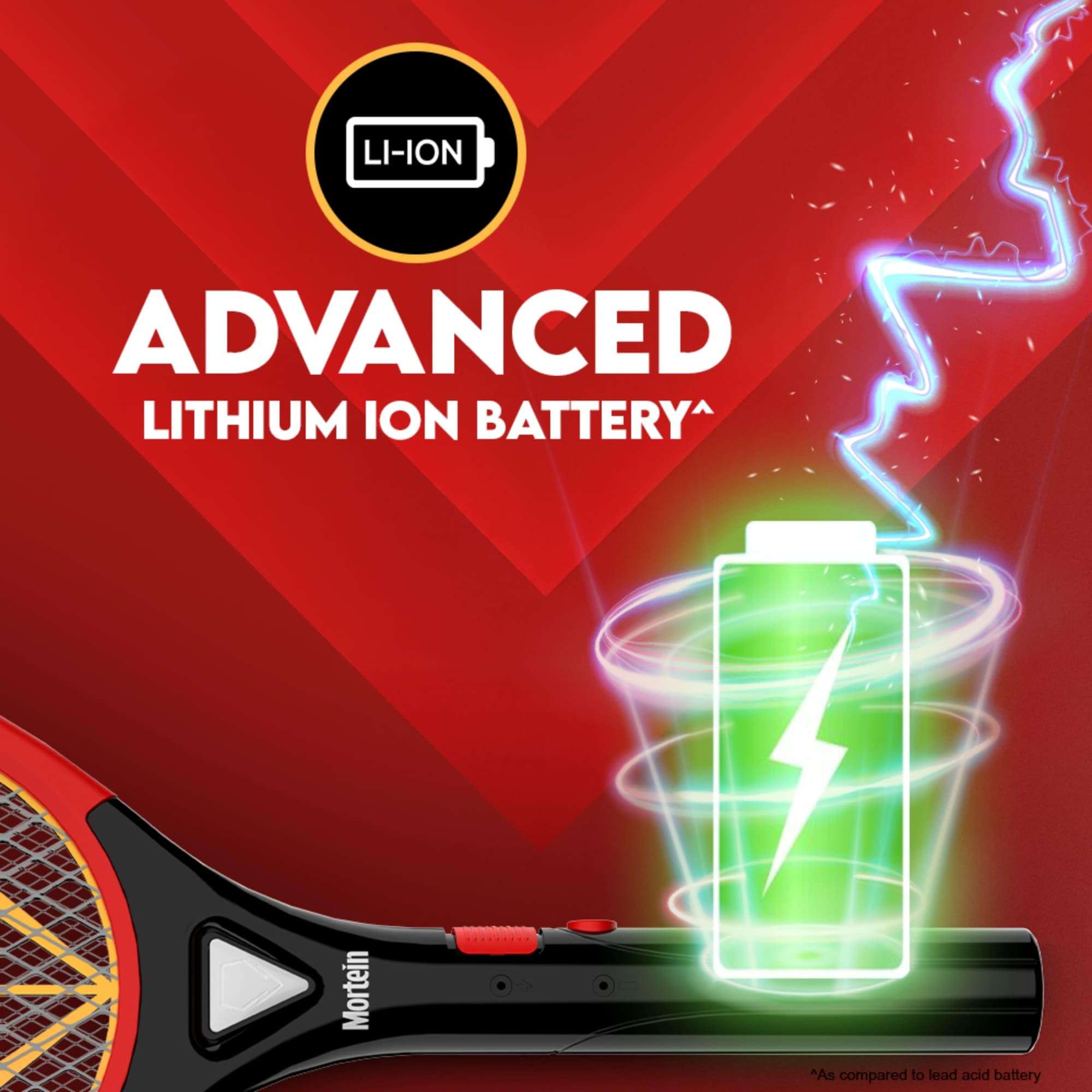 Mortein Advanced Anti-Mosquito Racquet | Electric Mosquito Bat | 30% Longer Rechargeable Battery | Mosquito Killer Racket | Bat to Hit Mosquito (Pack of 3),Black Red 5