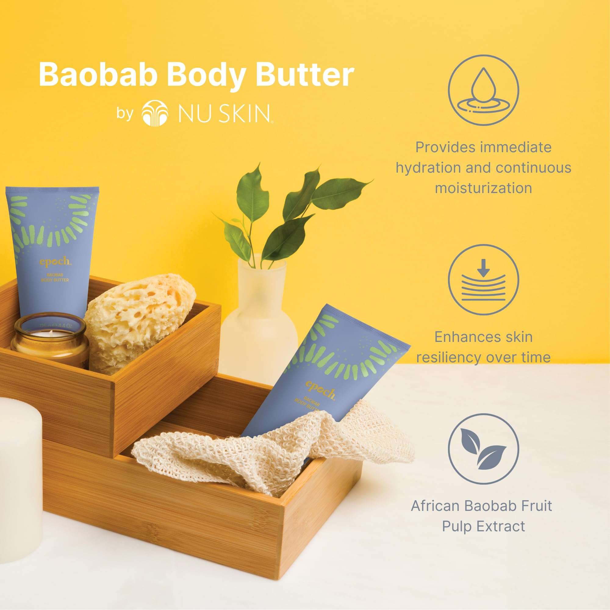 Nuskin Epoch Baobab Body Butter | Rich Cream Infused with Shea Butter and Ethnobotanical Baobab Fruit Extract for Deep Hydration, Softness, and Skin Resiliency | 2 Pack 4