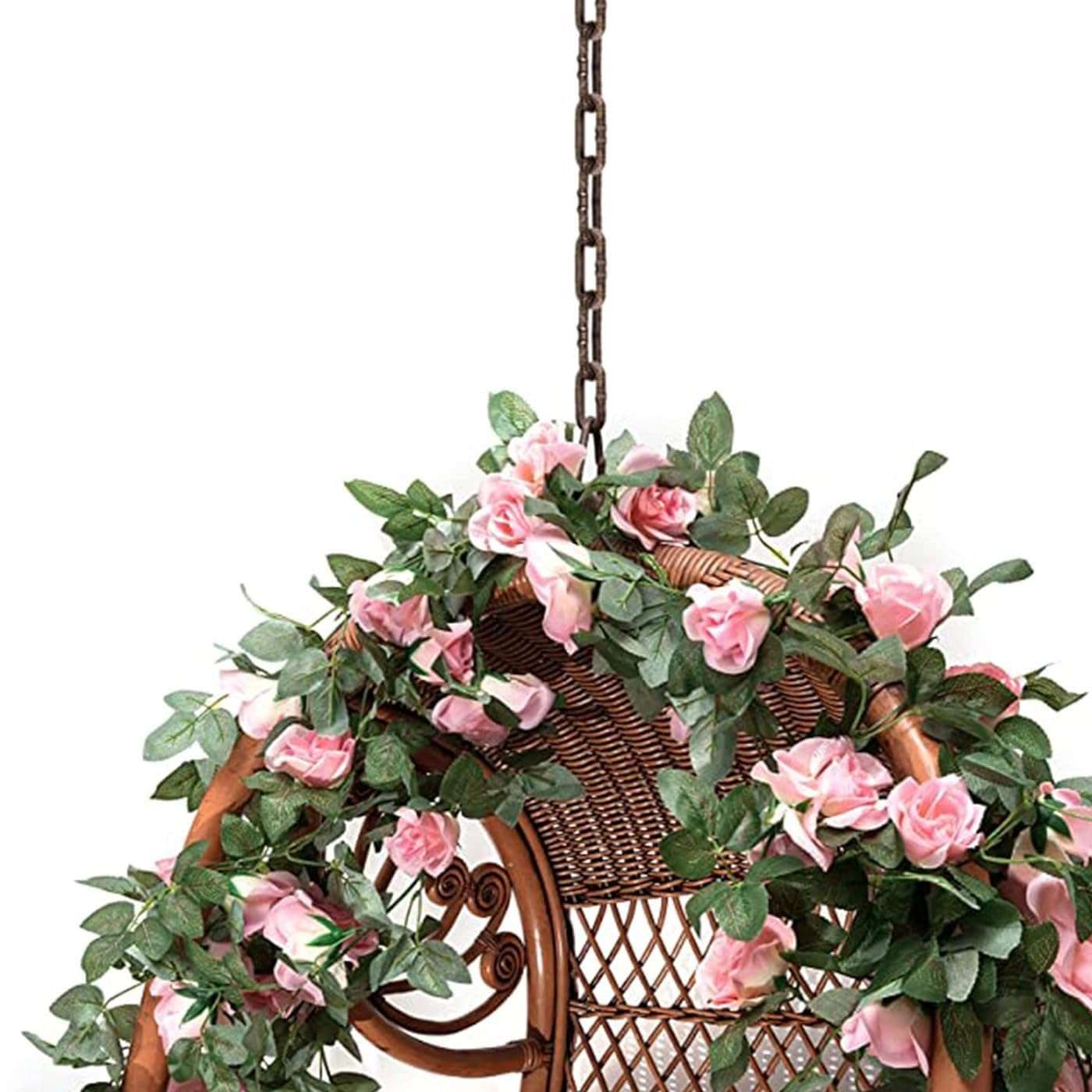 TIED RIBBONS Pack of 2 Artificial Flower Vine Garland Creeper 69 Small Rose (183 cm) Garland for Decoration Wall Door Hanging Home Decor Balcony Indoor Office Ganesh Chaturthi Decoration Items (Pink) 3