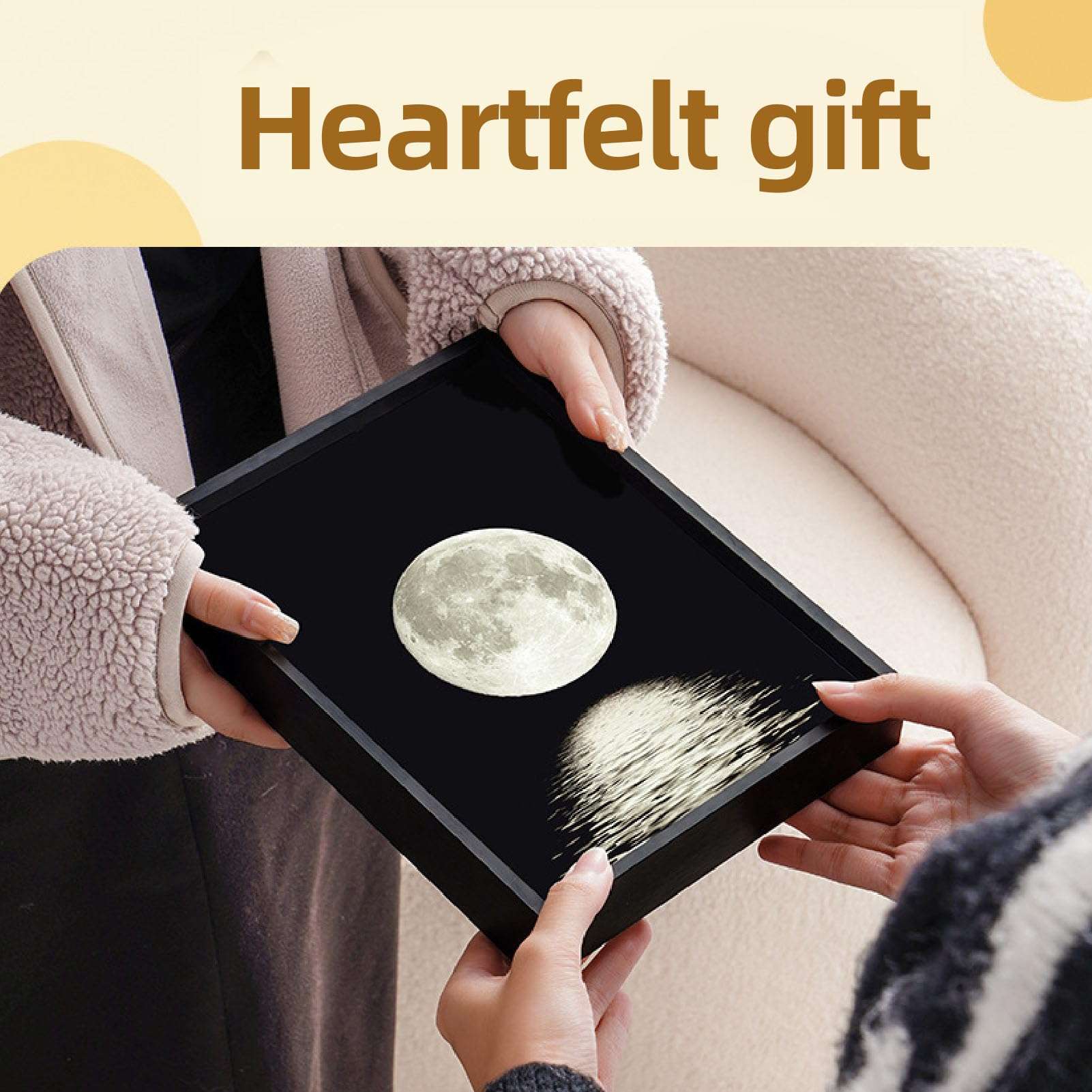 Night Light Moon BT Speaker 2 in 1 for Bedroom, 3Wx2 Clear Sound, Decorative Speaker, USB Powered, Romantic, with Soft Starlight Illumination, Ideal for Birthday 5