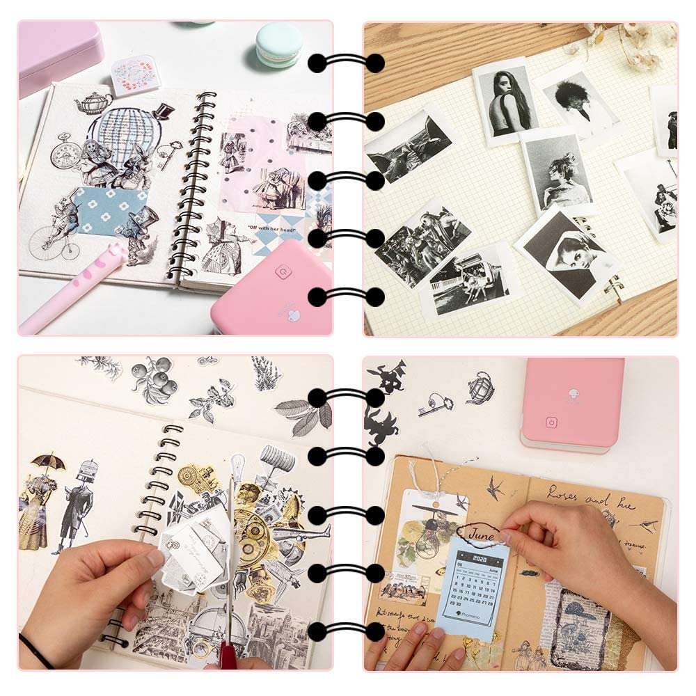 Phomemo Pocket Printer - M02 PRO, 300 dpi Higher Resolution, Bluetooth Sticker Mini Printer, Wireless Thermal Inkless Printer, Good for Photo, Art,Journal, Work,Study Notes,for iPhone & Android Phones 6