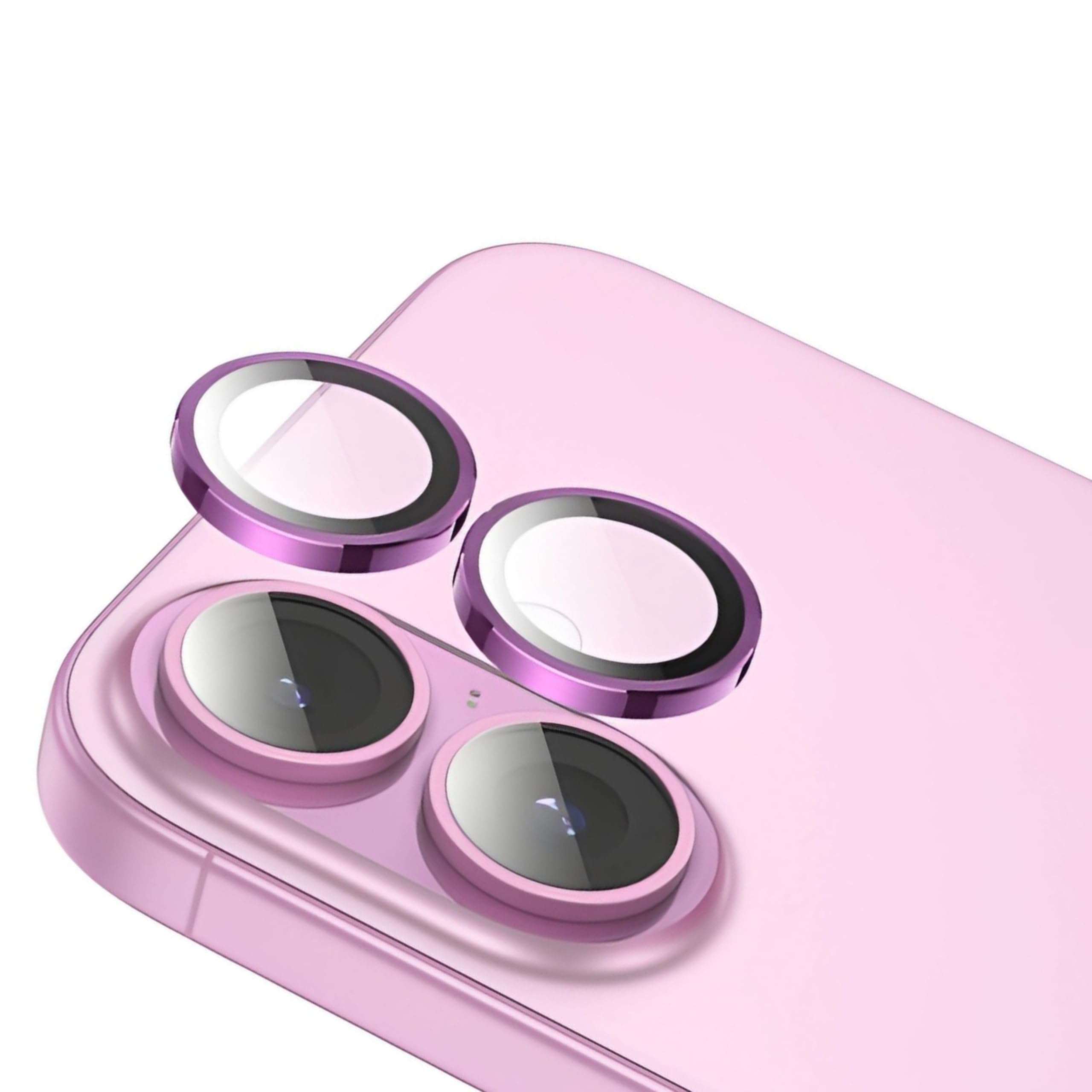 TECH KONNECT iPhone, 16/16 Plus Camera Lens Protector, Camera Protector for iPhone, 16/16 Plus (Anti-Scratch) (Pack of 1) (Rose Pink) 1