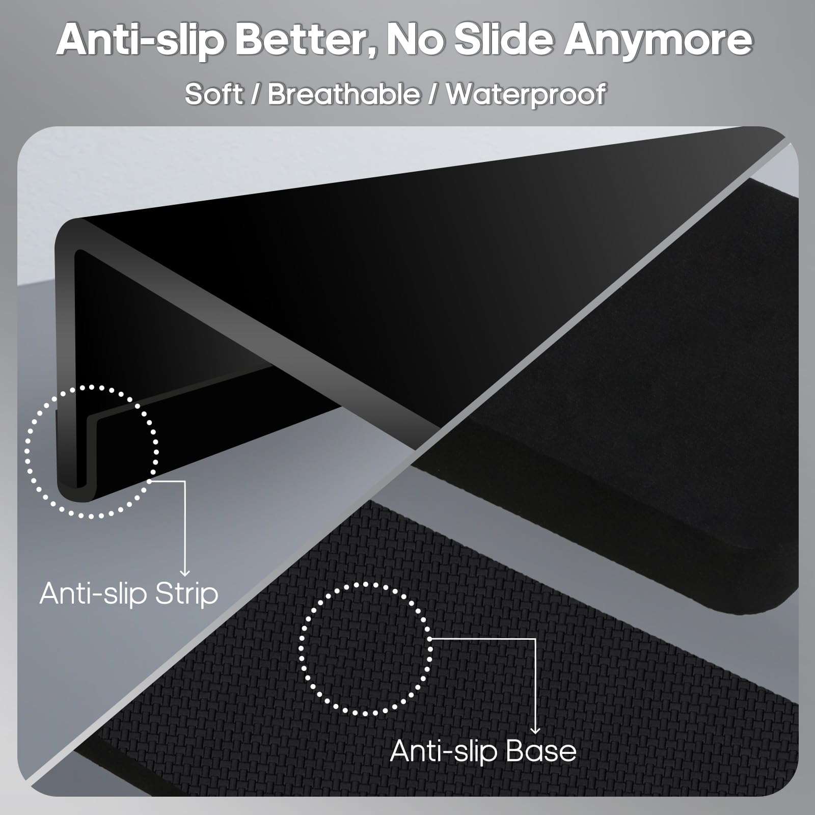 Computer Keyboard Stand and Wrist Rest, Raipeu Ergonomic Keyboard Riser with Wrist Pad, Acrylic Tilted Keyboard Holder for Desktop Fits All Keyboard Sizes (Black) 3