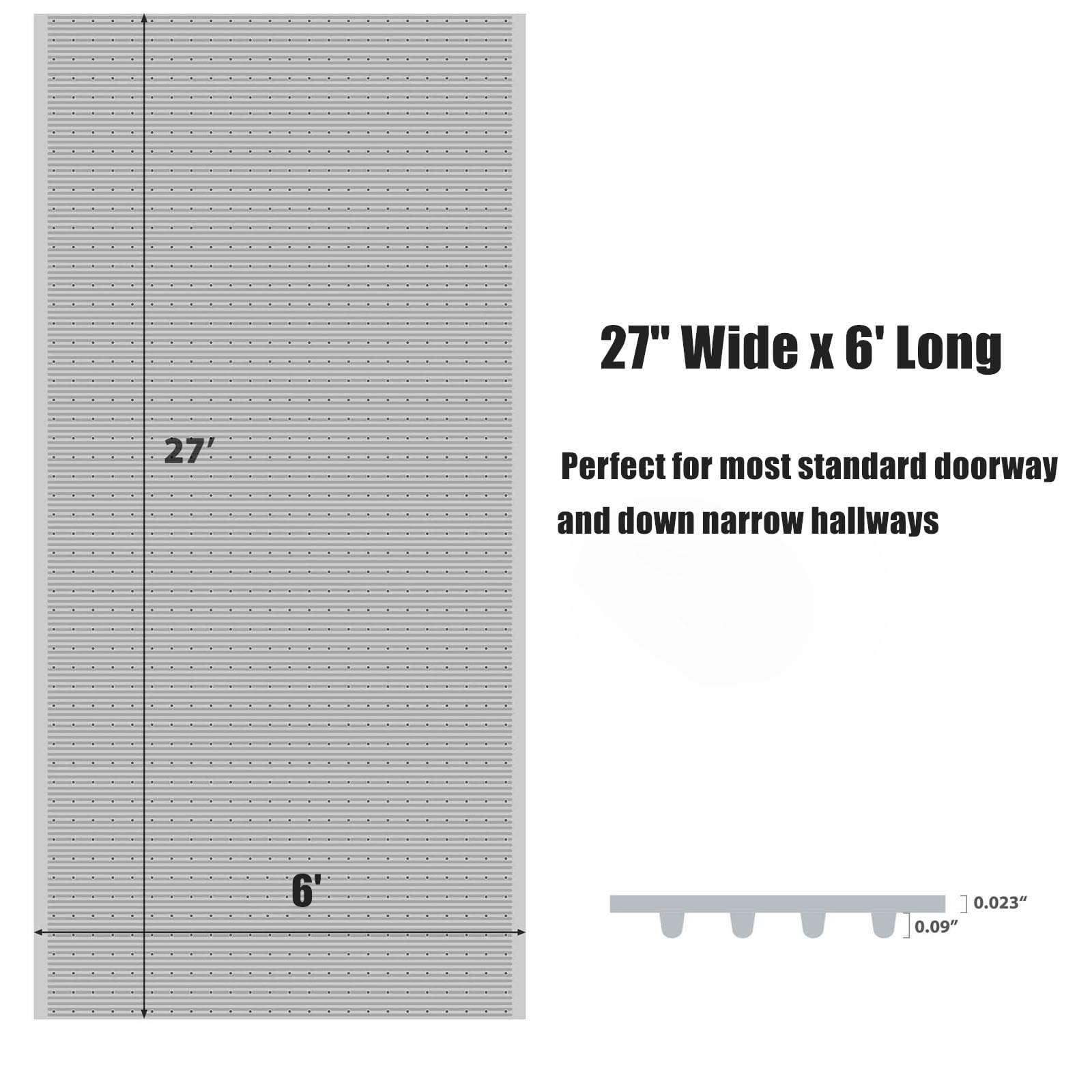 Clear Vinyl Carpet Protector 27”x 6’, Washable Rug Protector for Low Pile, Floor Protector Mat with Spiked Backing, Non Slip Waterproof & Washable, Plastic Runners to Protect Carpet YADI 3