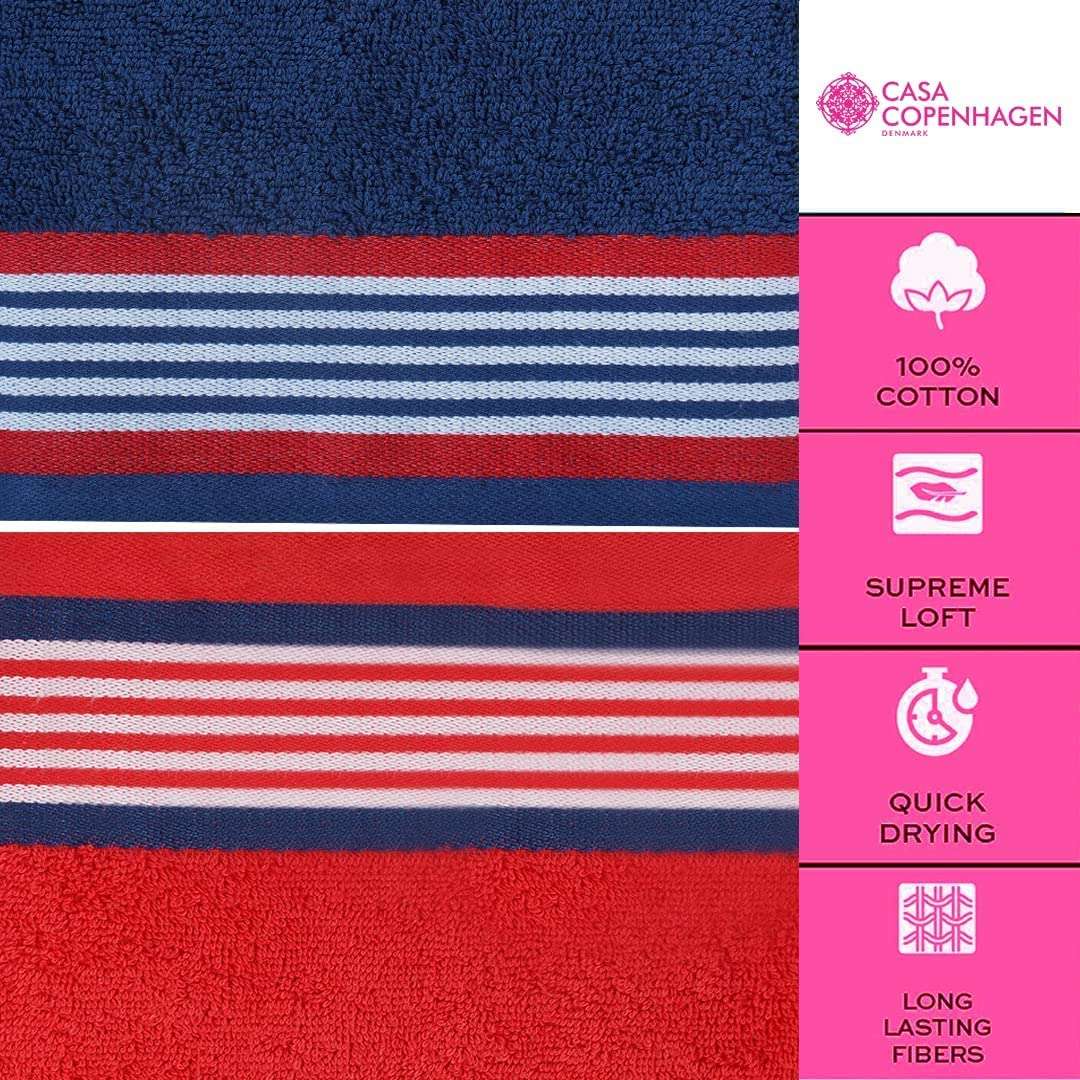 Casa Copenhagen Germany Design - He & She Collection 100% Super Soft Cotton 4 Piece Hand Towels Set (Size : 40 x 60 cm) - Grey Violet & Dusty Blue 5