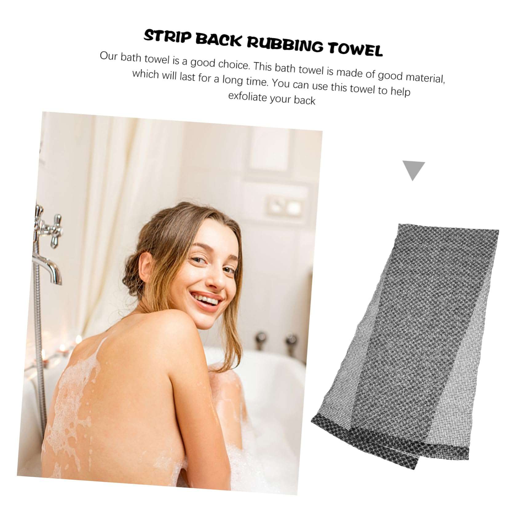 BEBEMOKO 4 Pcs Long Back Towel Exfoliating Washcloth Bath Tub Scrubber Bath Tub Cleaner Bath Cloths for Adults Shower Towel Body Scrubber Bath Towel Japanese Washcloth Exfoliating Polyester 6