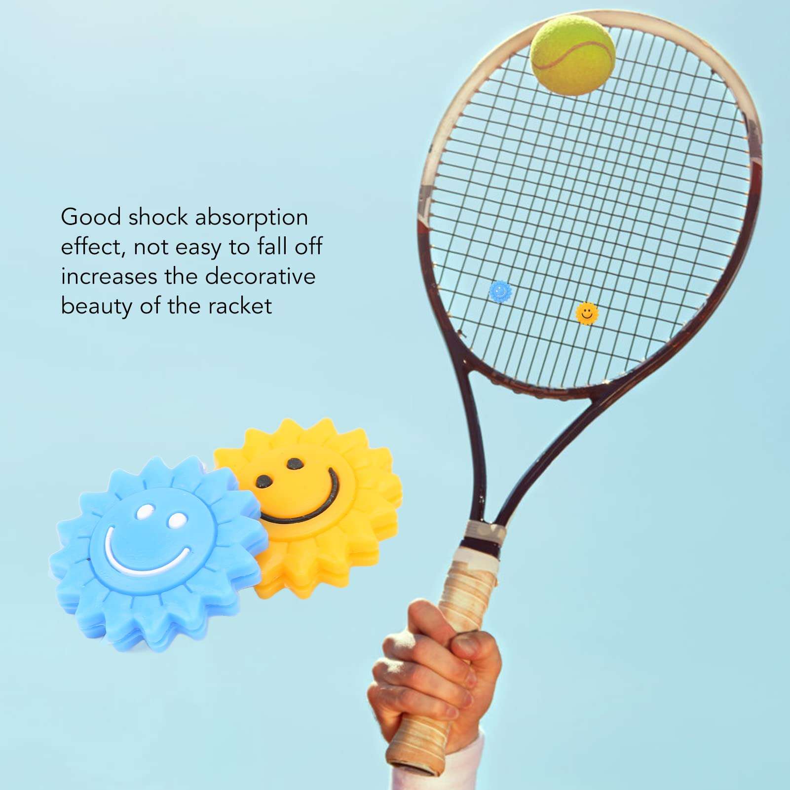10Pcs Silicone Tennis Racket Vibration Dampeners Sunflower Tennis Racket Shock Absorber 3