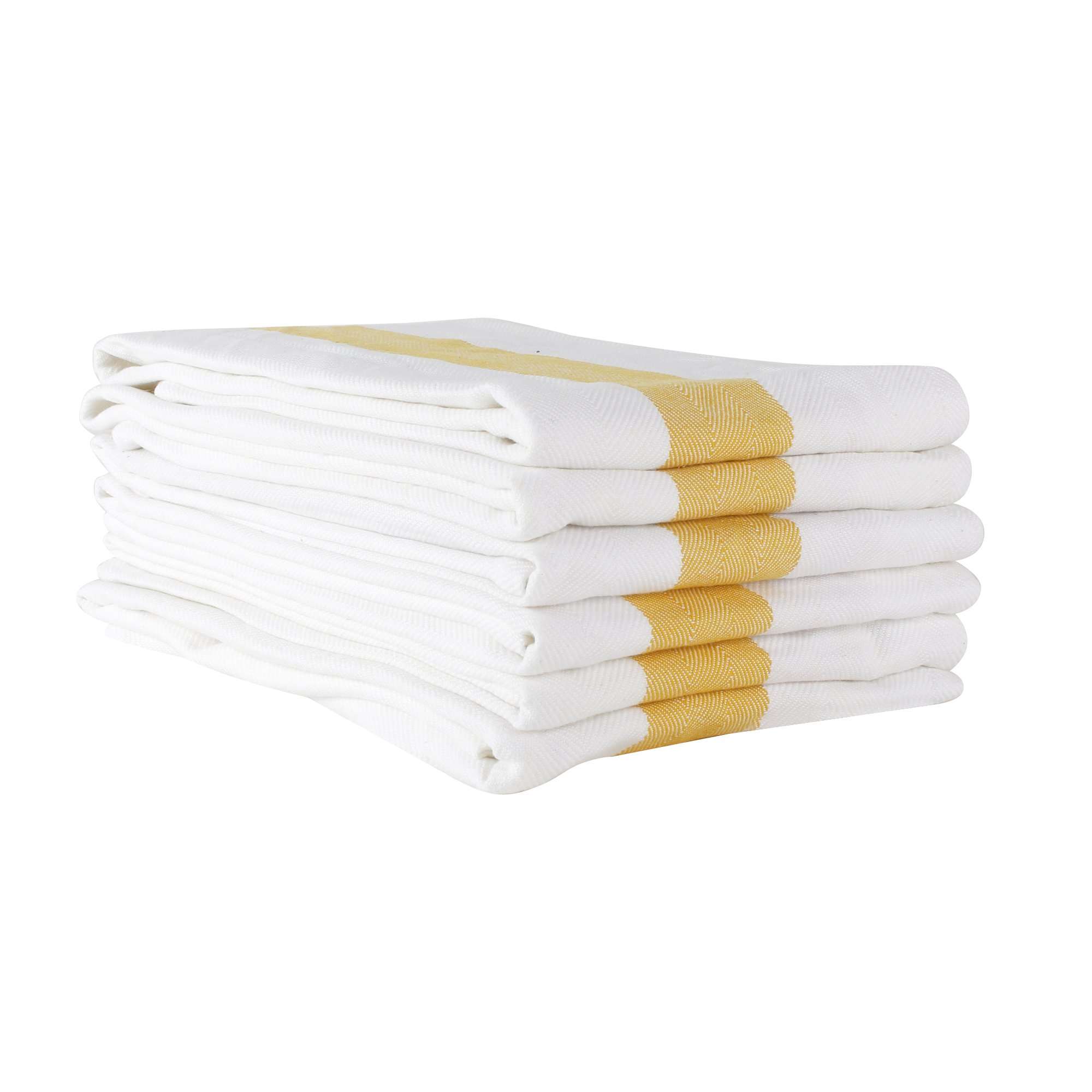 Amazon brand - Umi Herringbone Kitchen Dish Towels(16"x26",4-Pack, Yellow) 6