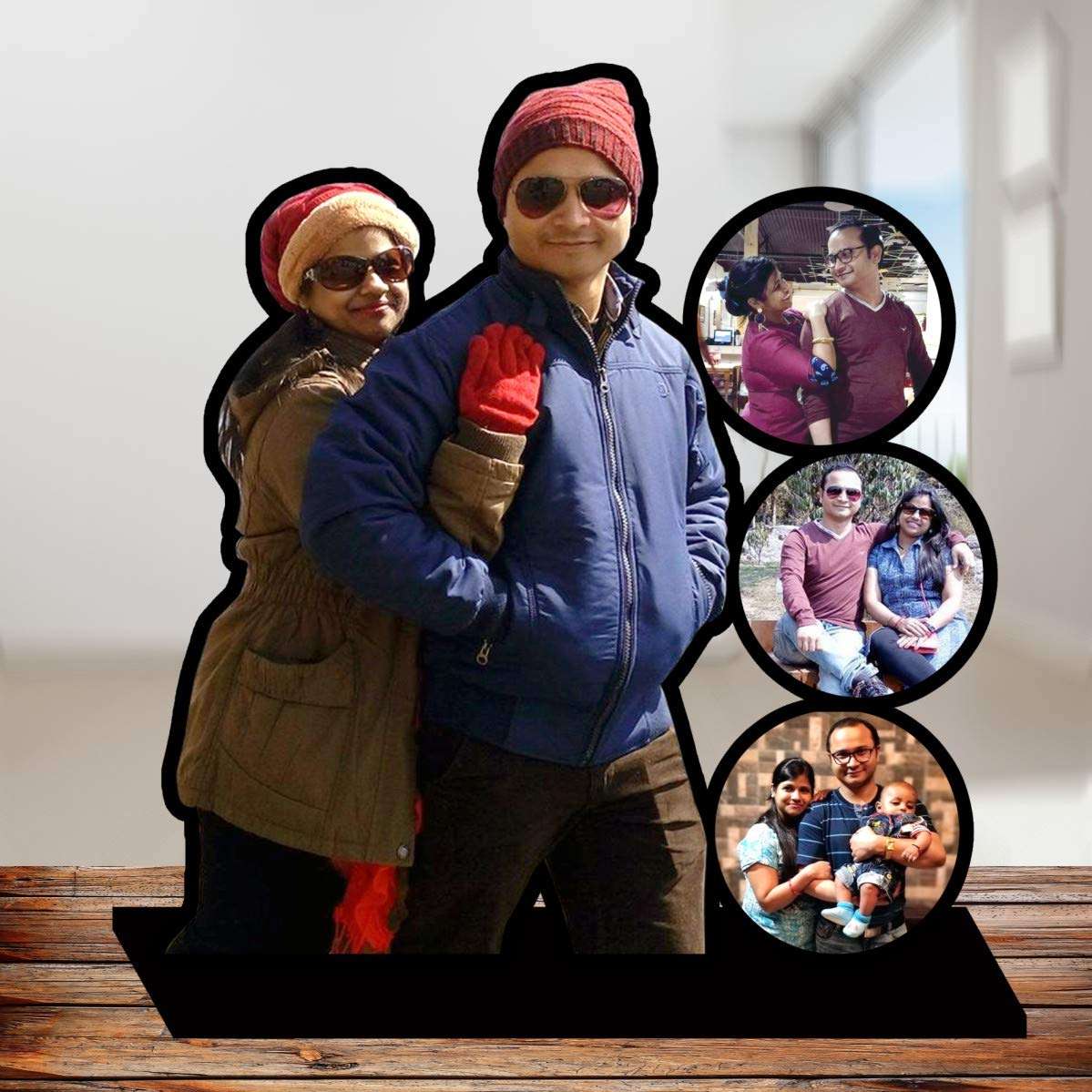 Express-O-Board Personalised Gift Couple Photo Cutout Stand on PVC Board (12 in x 12 in) 3