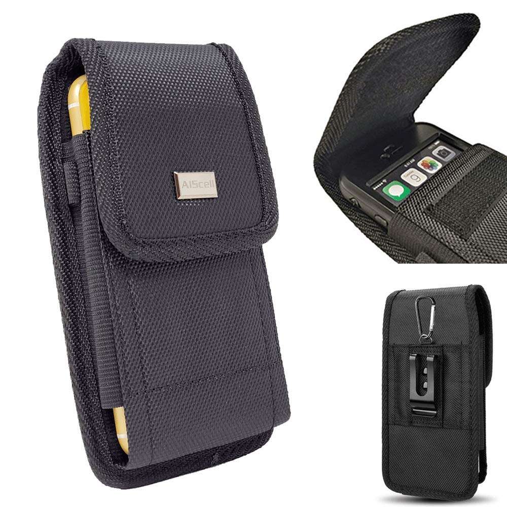 AIScell Tactical Pouch for Galaxy A16, A35,A25,A15, Z Fold6,Fold5,Fold7,A54 5G, S24 Ultra, S24+,S23 Ultra, S23+,Rugged Nylon Case Metal Belt Clip Holster(Fits Slim Cover on) 1