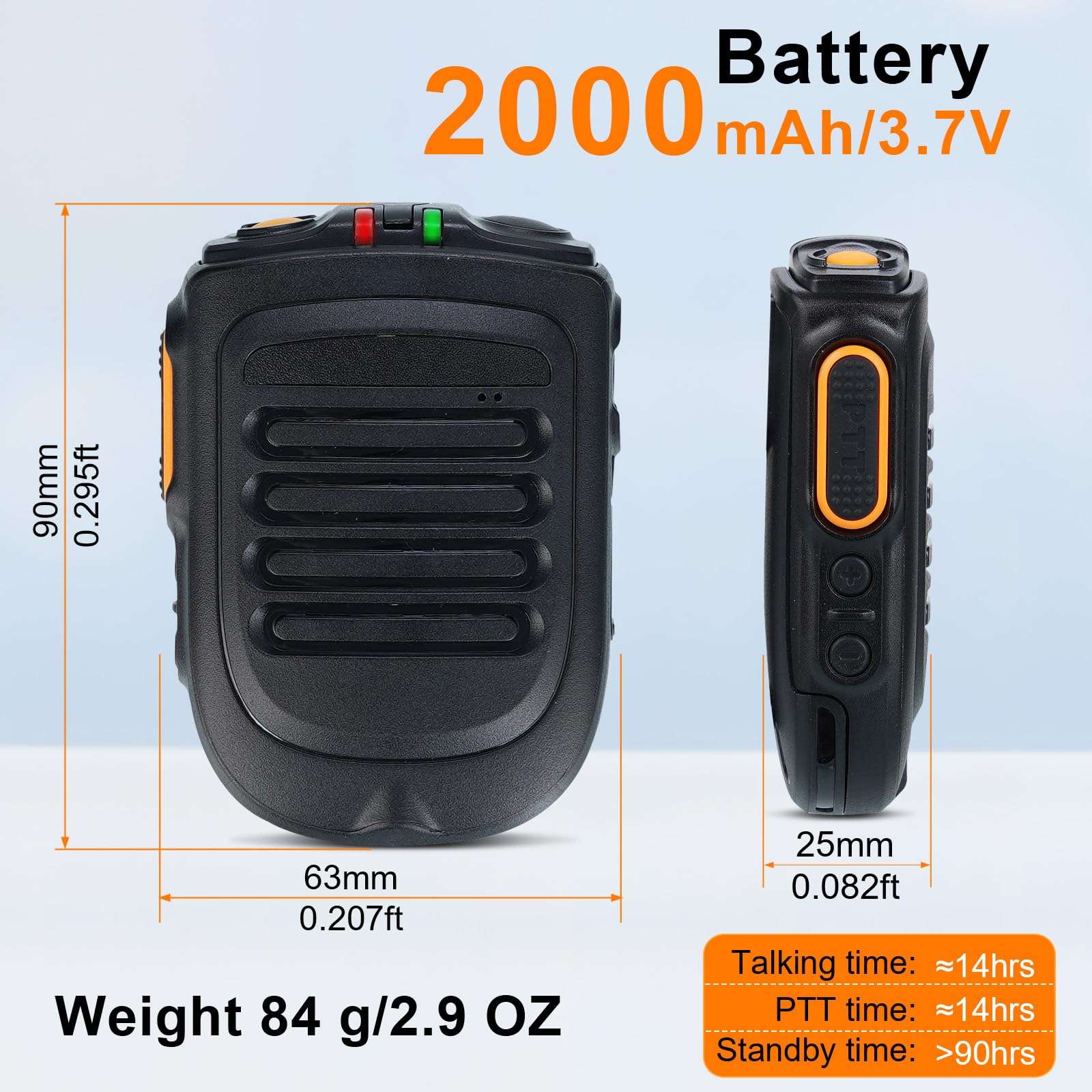 RUXIRAMO Wireless PTT Microphone iOS Version Bluetooth for Zello ptt Button Mic Speaker for iOS and Android Phone 5