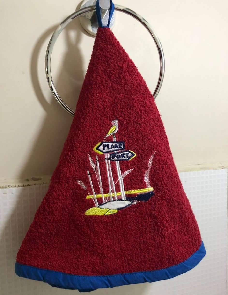 Generic Cotton Quest Kitchen/Hand Towel - A (red and Sky Blue) Set of 2 1