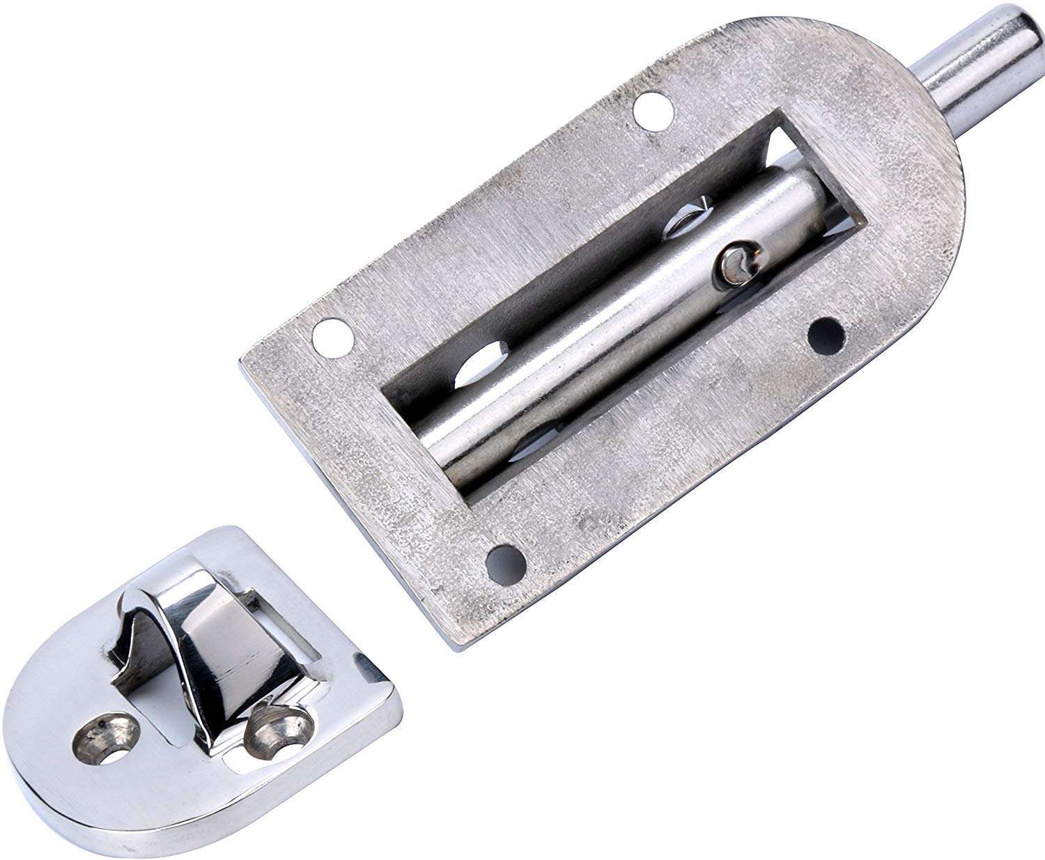 XinKun marine Door Security Slide Latch Lock, Heavy Duty Solid Thicken 316 Stainless Steel, Gate Barrel Bolt, Door Lock More Security and Privacy 5