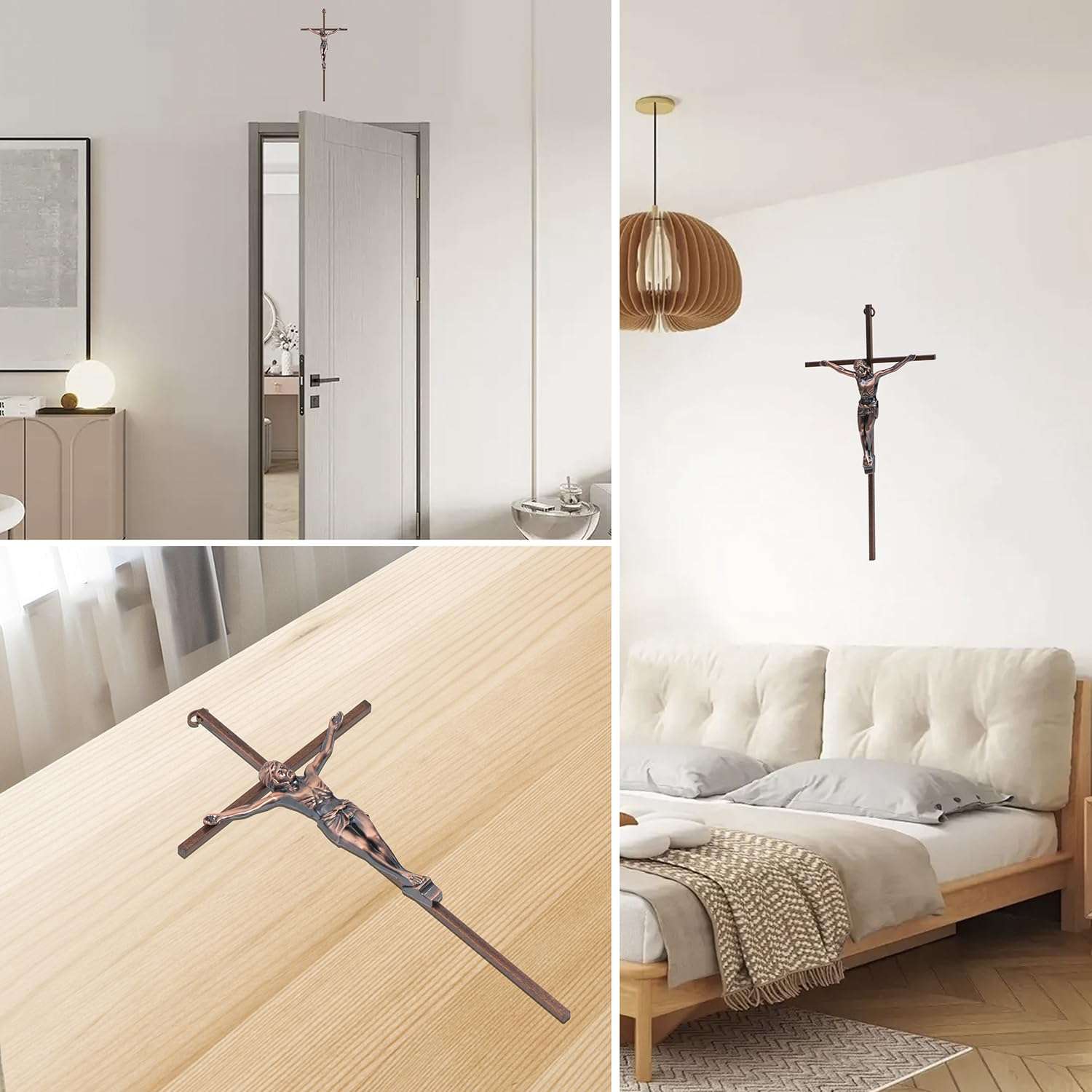 ACHIBANG Gold Crucifix Wall Cross - 10" Catholic Metal Cross with Jesus & INRI, Faith Decor for Wall or Door Display 6