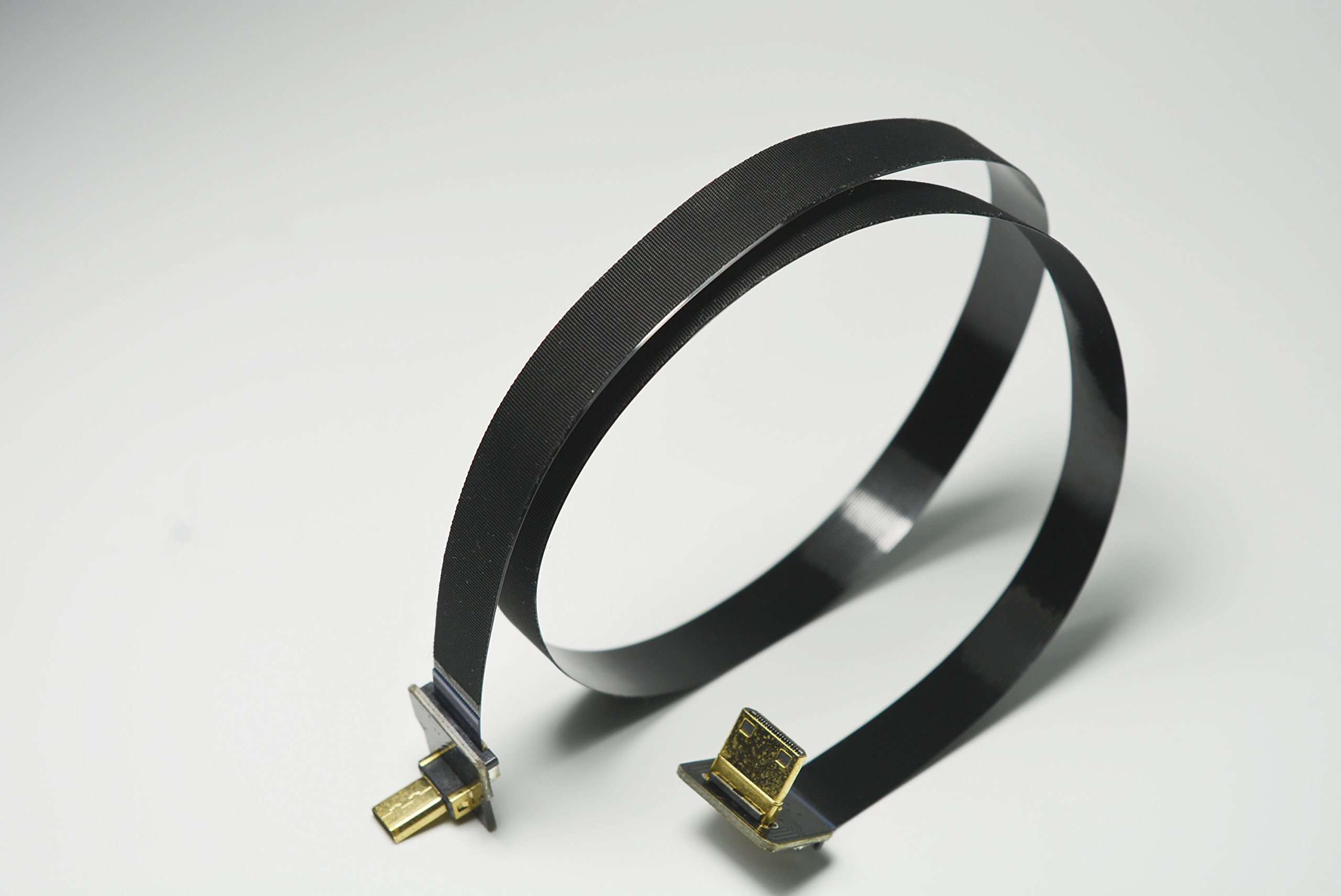 Permanent Black 50CM FPV Flat Slim HDMI Cable Micro HDMI Male 90 Degree Angle to Mini HDMI Male 90 Degree for brushless Gimbal handhold Gimbal dsrl Gimbal FPV Ground Monitoring FPV Aerial Photography 4