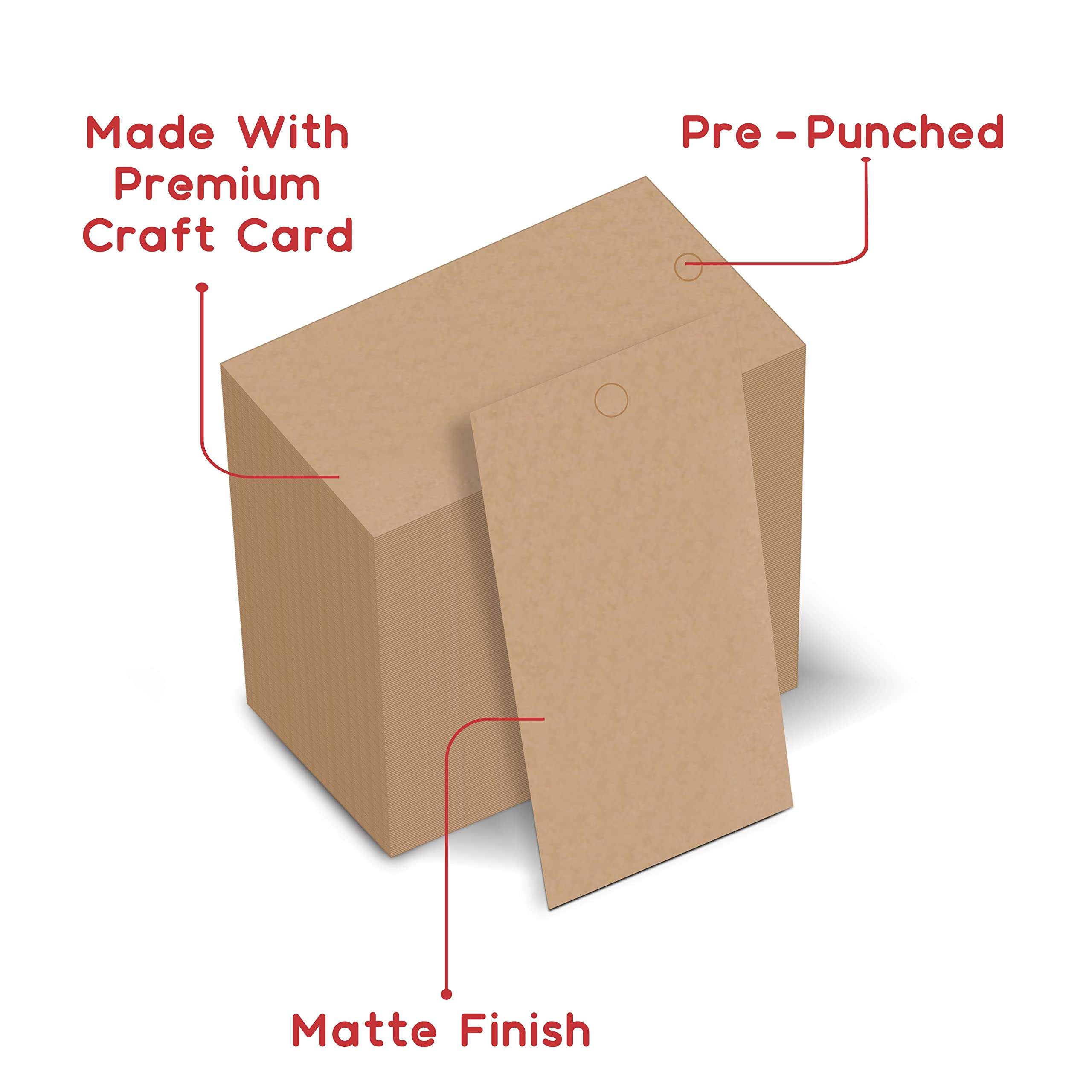 FlyBuy Hub Premium Gift Tags, Double-Sided Available Kraft Paper Price Tags with Jute Twin, Craft Tags Labels Treats Tags for Wedding Christmas Day Thanksgiving (Pack Of 100, Design 12) 6