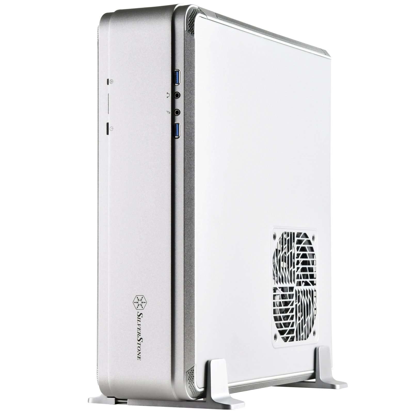 Silverstone Technology SST-FTZ01S-E Aluminum Unibody ITX Small Form Factor Computer Case with PCI-E Riser and ATX PSU Support Silver 1