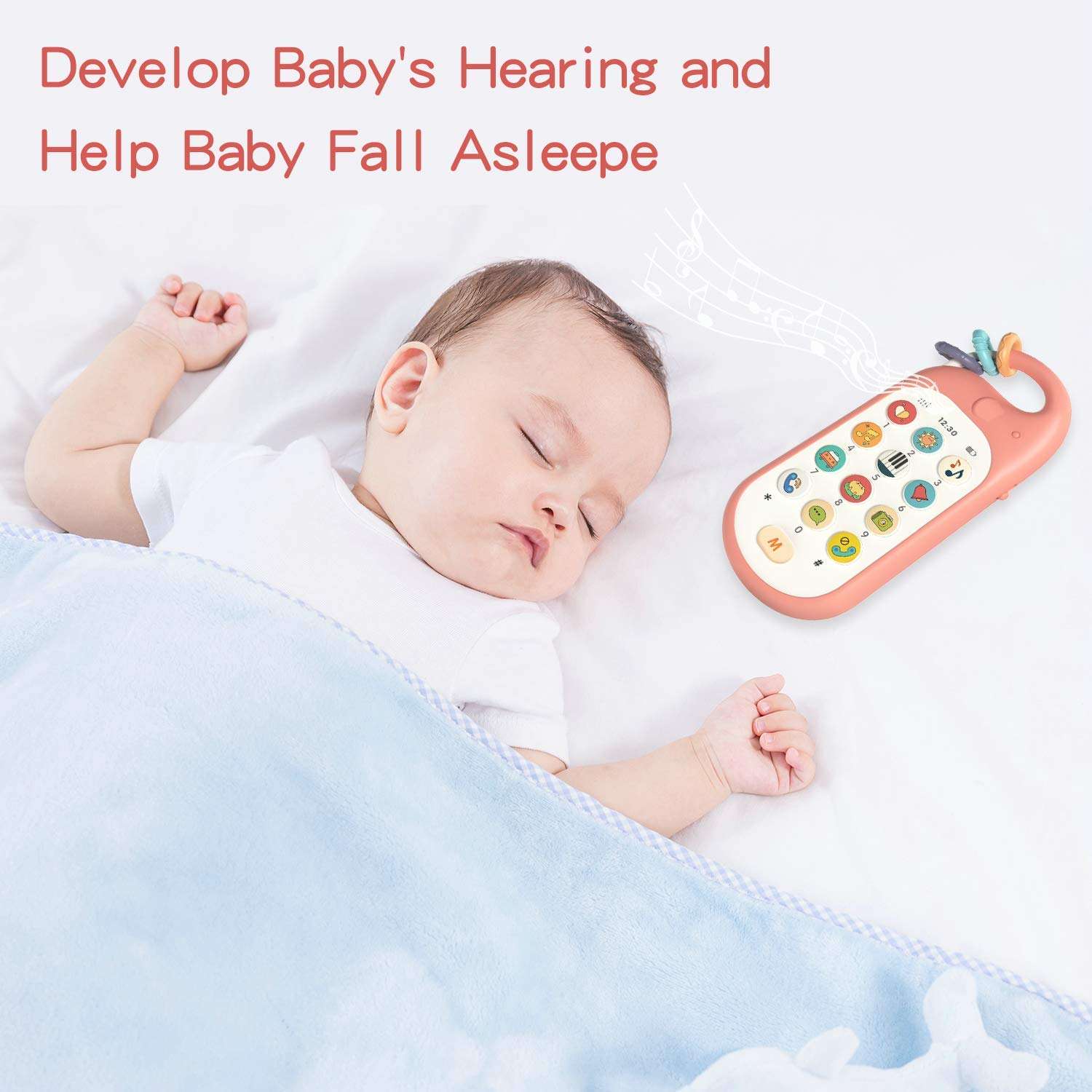 Gxi Baby Phone Toy Early Educational Toy Telephone for Learning and Play Pretend Play Phone for 1 Year Old Infant – 12 Buttons Smart Phone for Babies and Toddlers 5