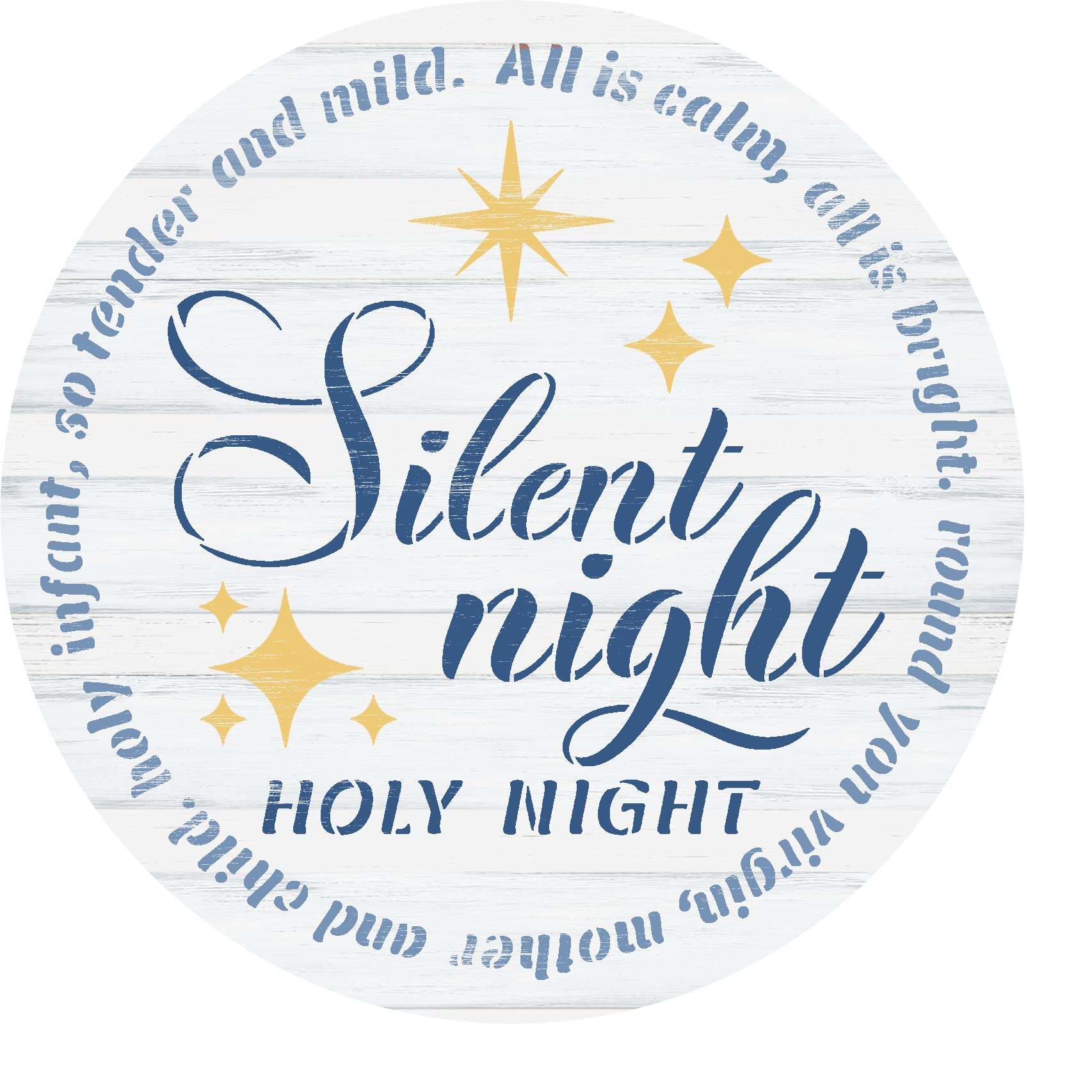 Silent Night Song Lyrics Round Stencil by StudioR12 - Select Size - USA Made - Craft DIY Christmas Living Room Decor | Paint Winter Holiday Wood Sign (12 inches) 5