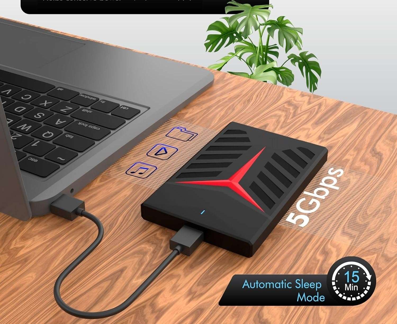 CARE CASE 1TB External HDD Portable HDD Speed, USB 3.0 for Windows and Mac os,2.5 inch, Compatible with Desktop, Laptop, Android Phones, high Speed Data transfers. 4