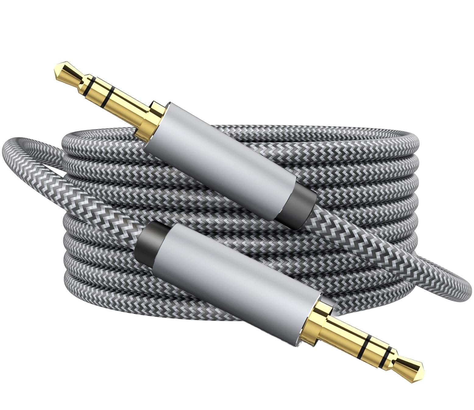Morelecs AUX Cord 3.5mm Auxiliary Audio Cable AUX Cable 50ft Nylon Braided Male to Male 3.5mm Audio Cable Compatible for Headphones, iPods, iPhones, iPads, Home/Car Stereos and More 1