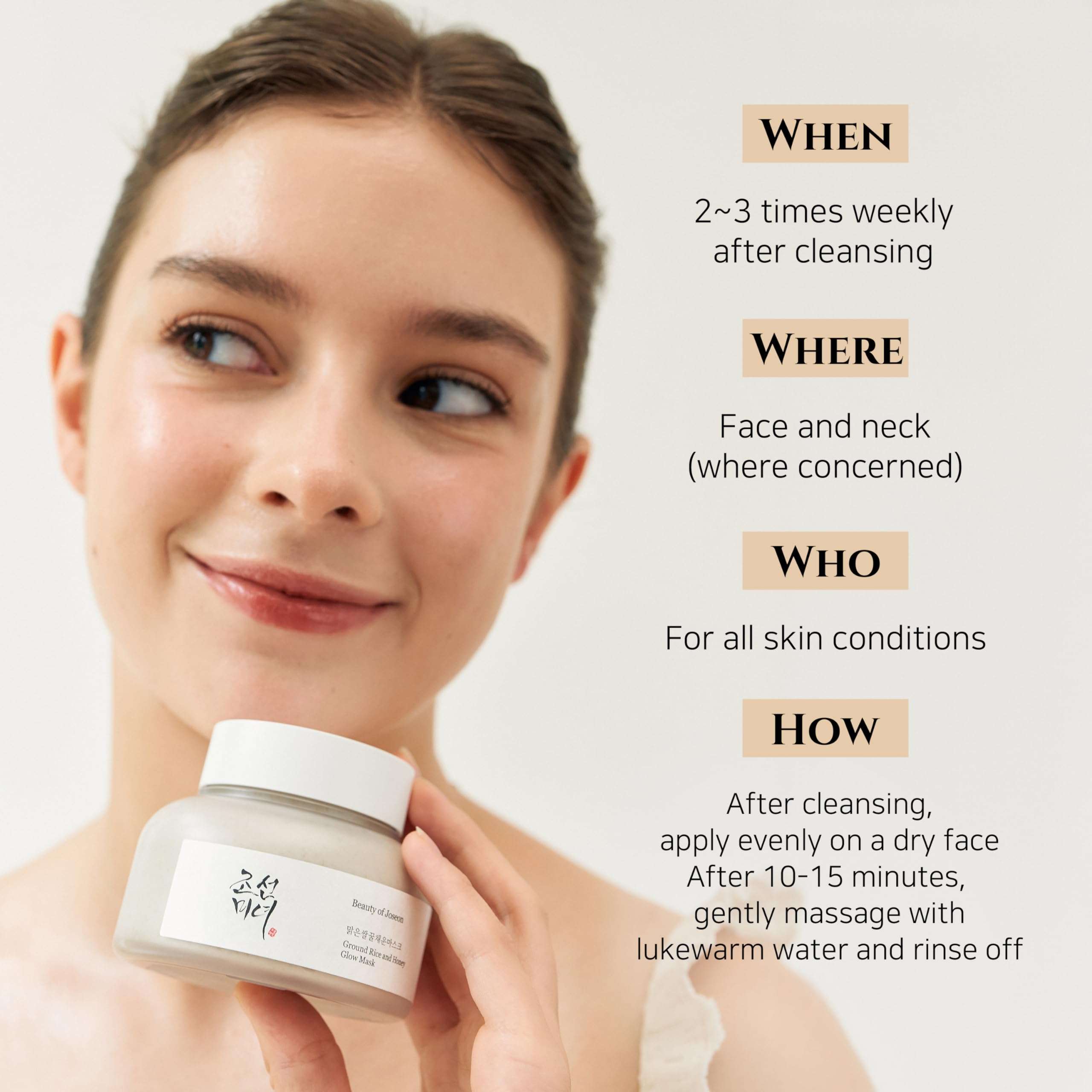 Beauty of Joseon Ground Rice and Honey Glow Mask Pore Sebum Care for Dry Sensitive Skin Korean Skin Care 150ml, 5.07 fl.oz 6