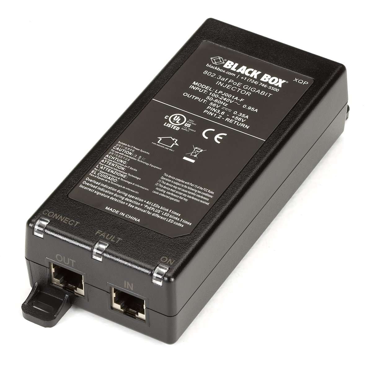 Black Box Network Services 802.3Af Poe Gigabit Injector, 1-Port