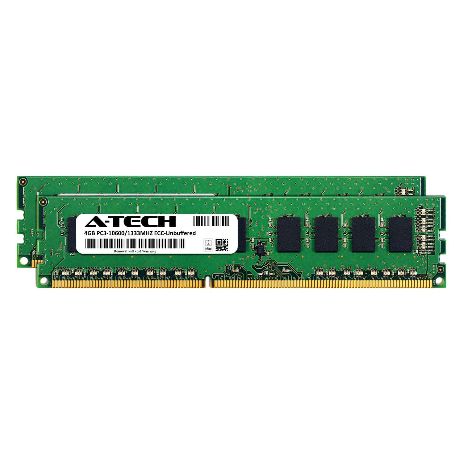 A-Tech 8GB Kit (2x4GB) Memory for Mac Pro Mid 2010 & Mid 2012 (MacPro5,1) | DDR3 1333MHz ECC Unbuffered DIMM PC3-10600 Dual Rank 2Rx8 1.5V 240 Pin RAM Upgrade 2