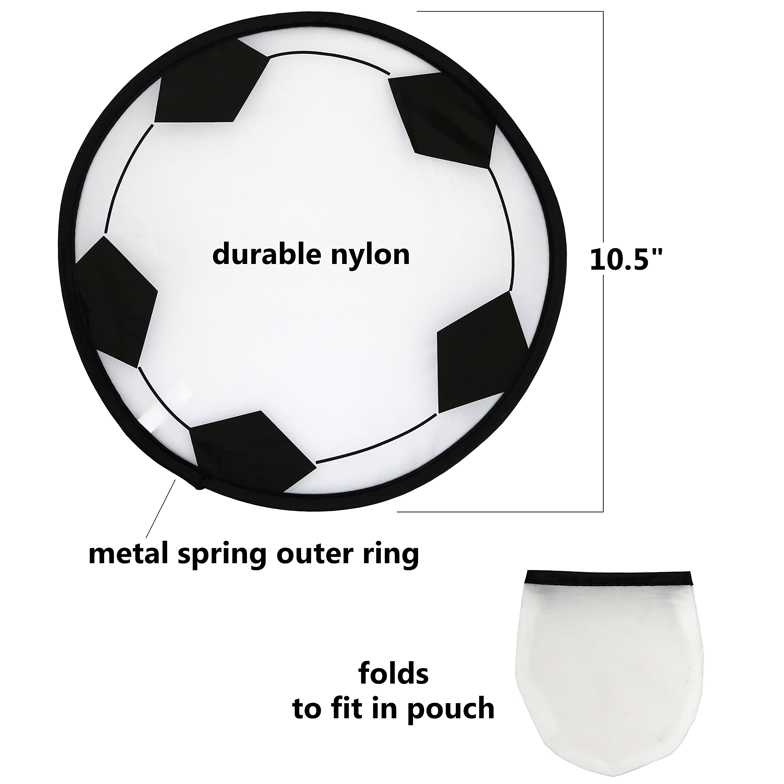 Iconikal Foldable Flying Pocket Disk, Soccer Futbol, 10.5-Inch, 10-Pack 3