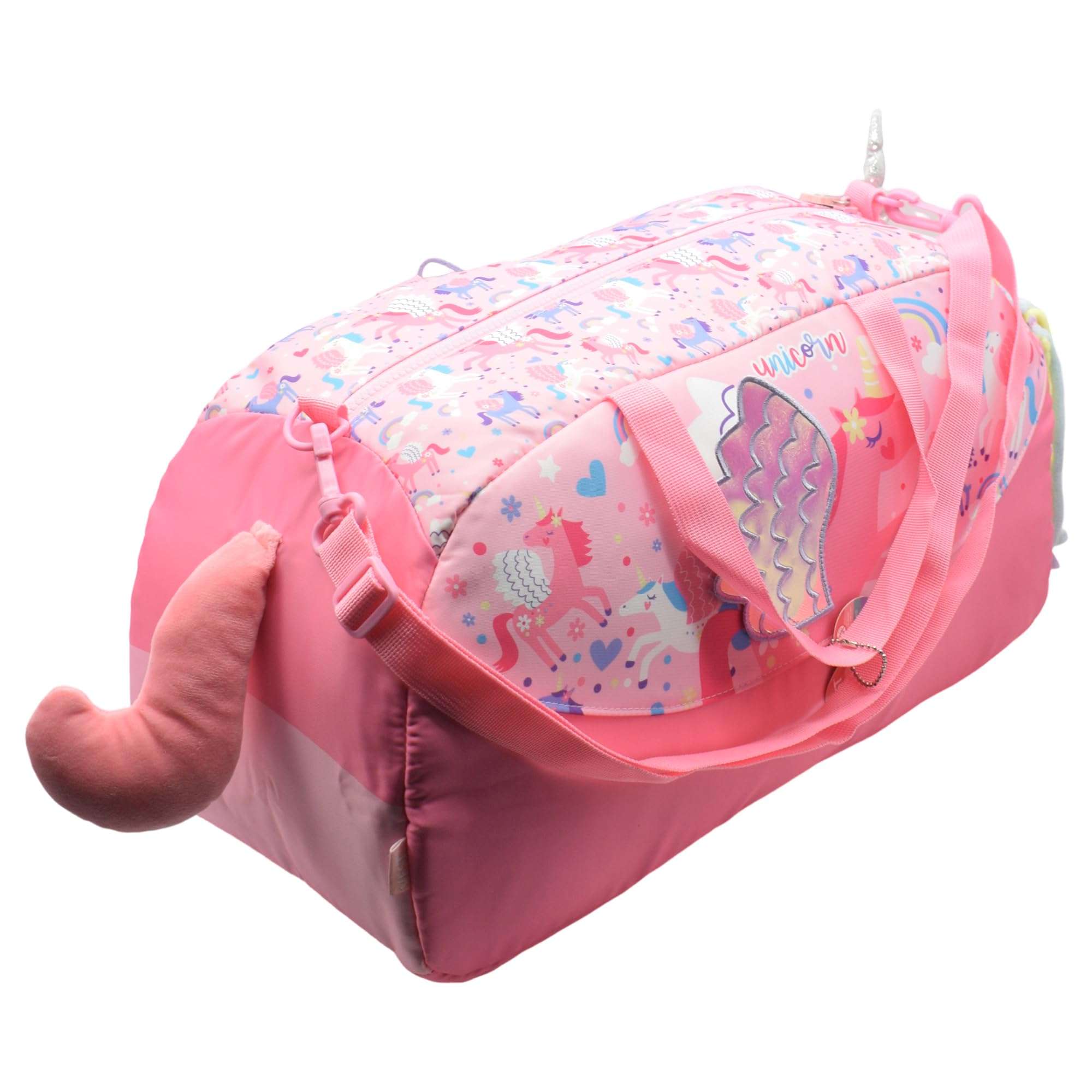 Kiditos Multipurpose 3D Printed Designer Duffel Handbag & Shoulder Bag, Weekender Overnight Bag, Kids & Teenagers Duffle Bag, (Unicorn Design Bag, Large - 18 x 8.5 x 9.5 Inches), Pink 6
