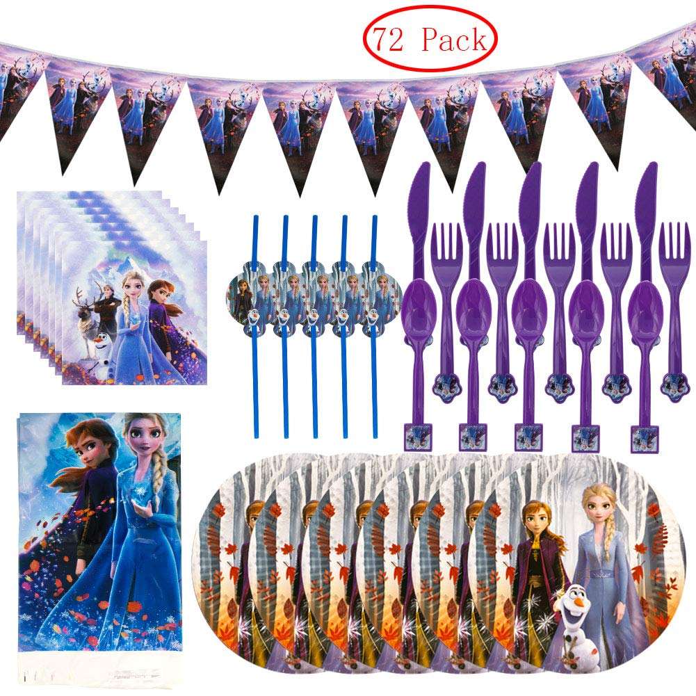 80 Packs Frozen Princess Party Napkins, Frozen Princess Dessert Tableware Disposable Paper Napkins for Baby Shower Kids Birthday Party Decorations Supplies 3