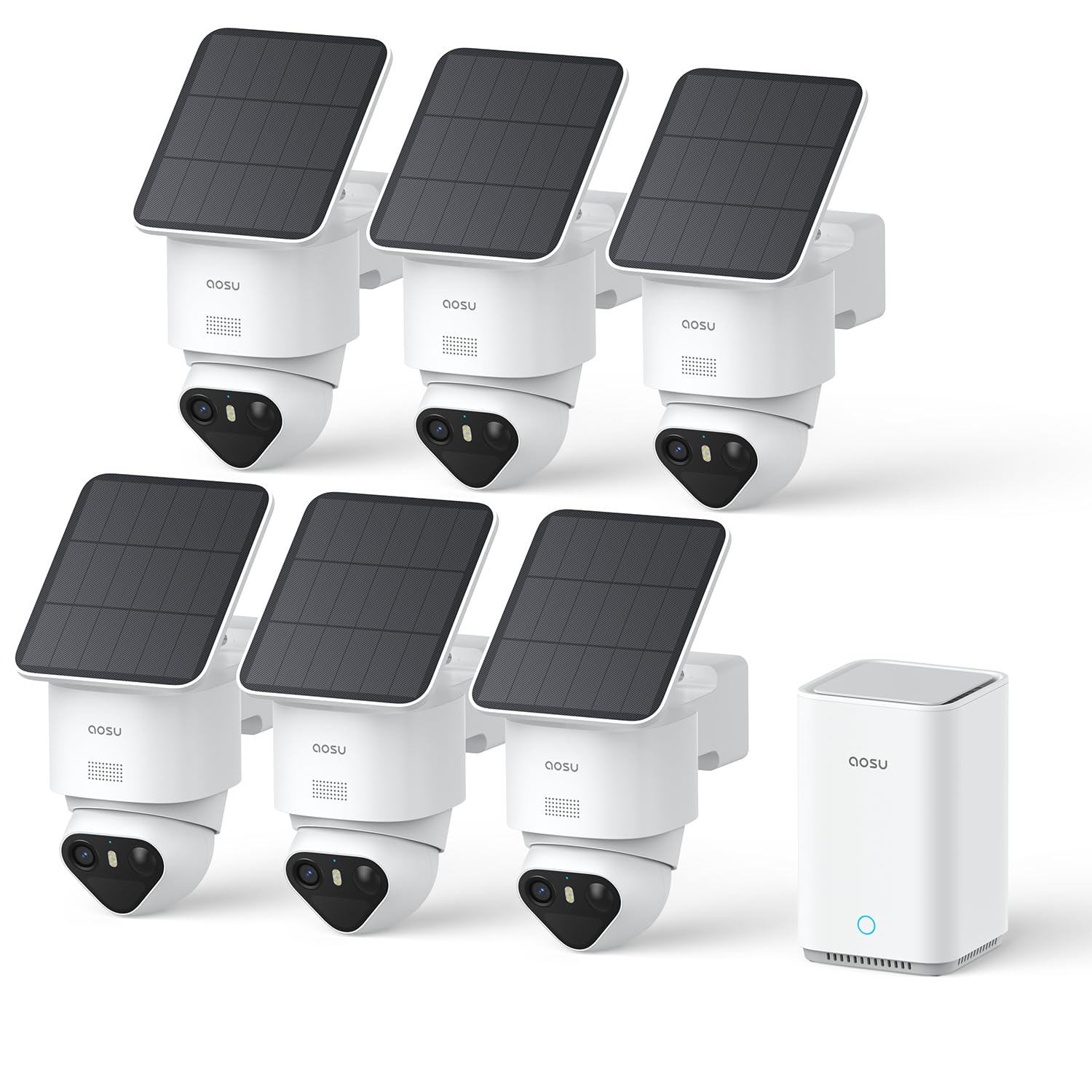 aosu T2 Ultra 4K Security Cameras Wireless Outdoor, 6 Cam Kit, Smart Home Security System with TrueColor Night Vision, AI Recognition & 360° Motion Tracking, Solar Power, Expandable 1TB Local Storage