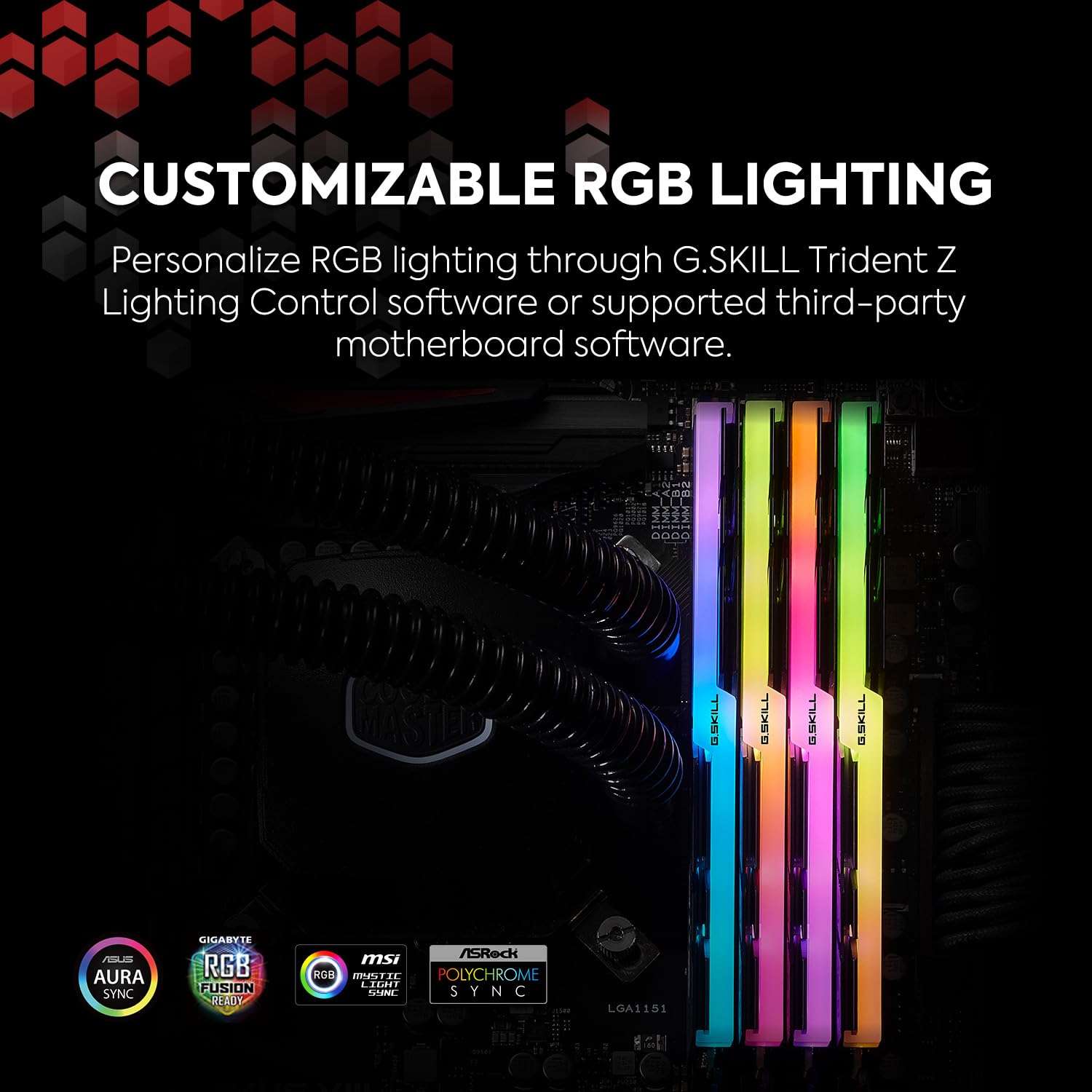 G.SKILL Trident Z RGB Series DDR4 RAM (XMP) 16GB (2x8GB) 3200MT/s CL16-18-18-38 1.35V Intel AMD Desktop Computer Memory U-DIMM (F4-3200C16D-16GTZR) 3