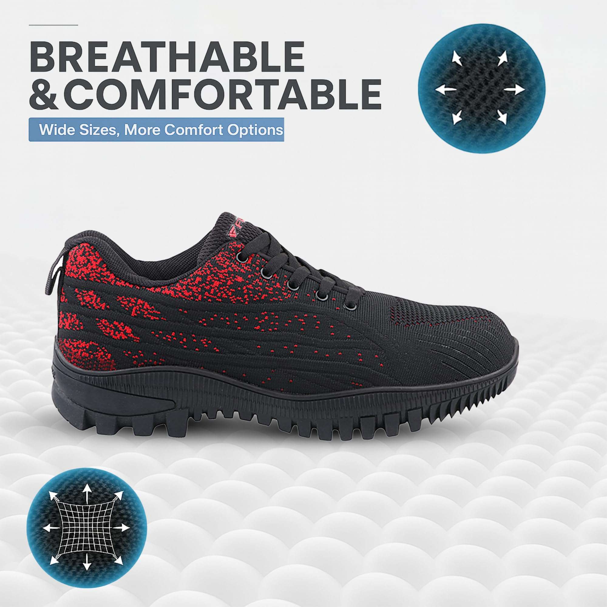 FUEL Trendy Industrial Safety Shoes for Men, Pu Single Density with 200j Metallic Toe Cap Breathable Knitted Fabric, Slip Resistance Lace-up Industrial Shoe (6UK -11UK) 4